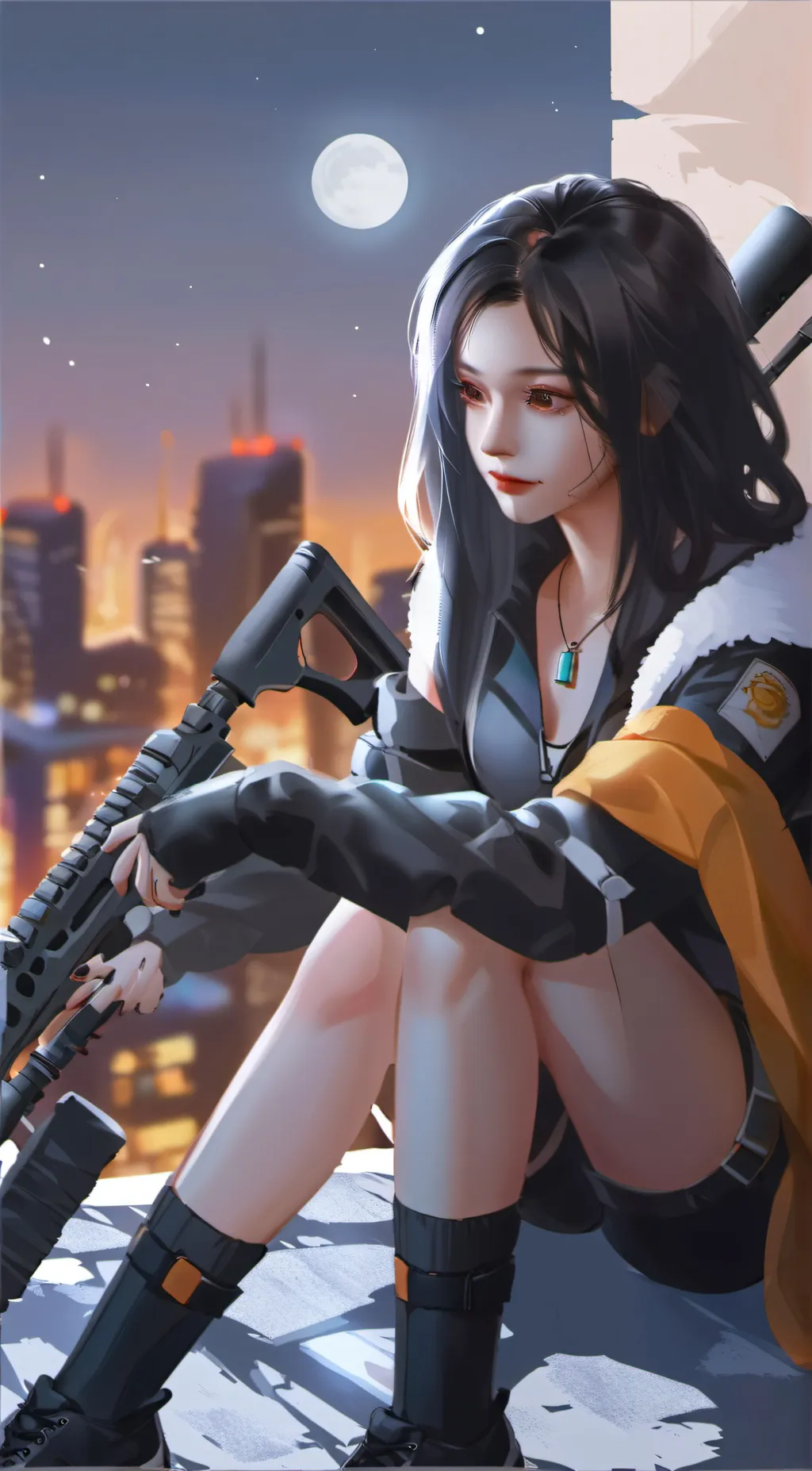 ai character: Hana Red background
