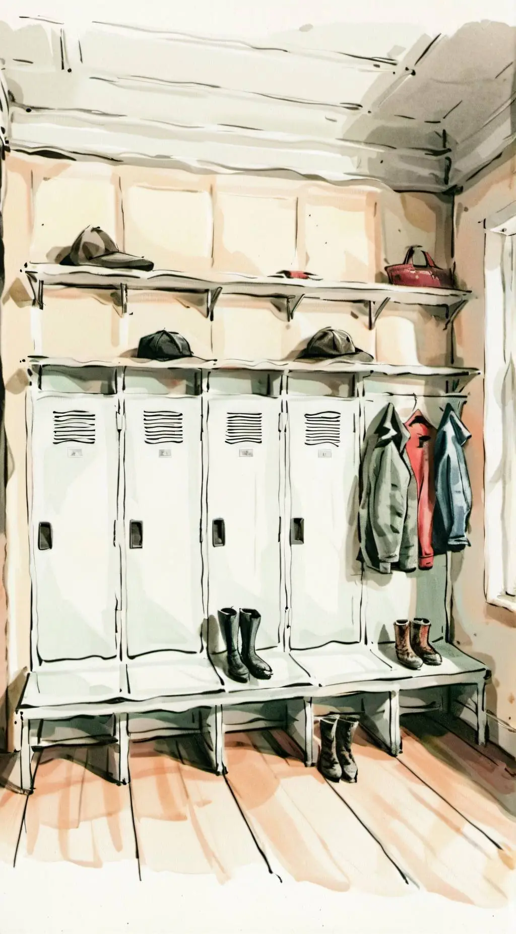 ai character: MHA boys lockeroom background