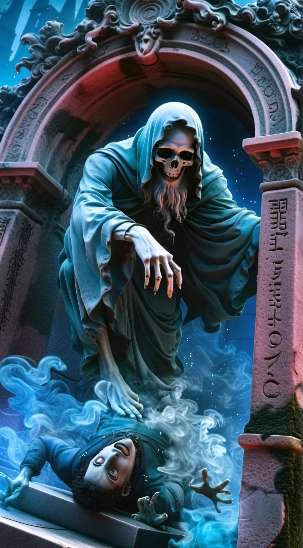 ai character: Grave yard background