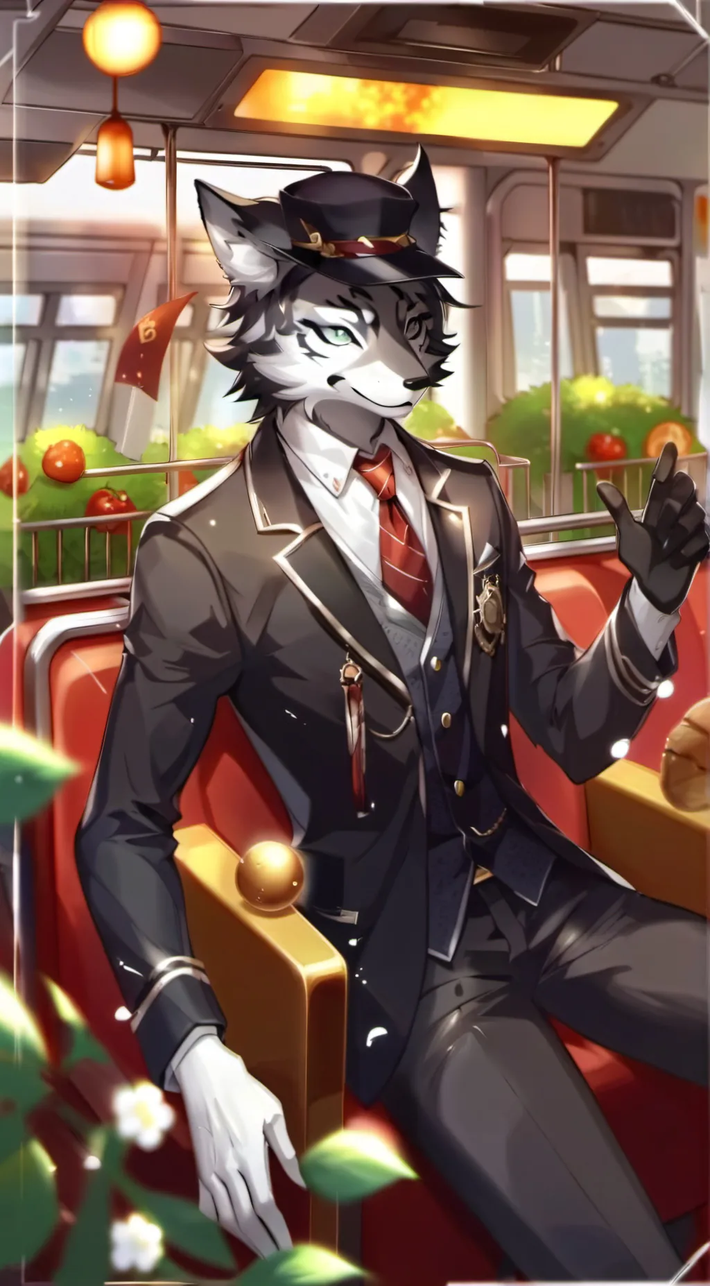 ai character: operater furry  background