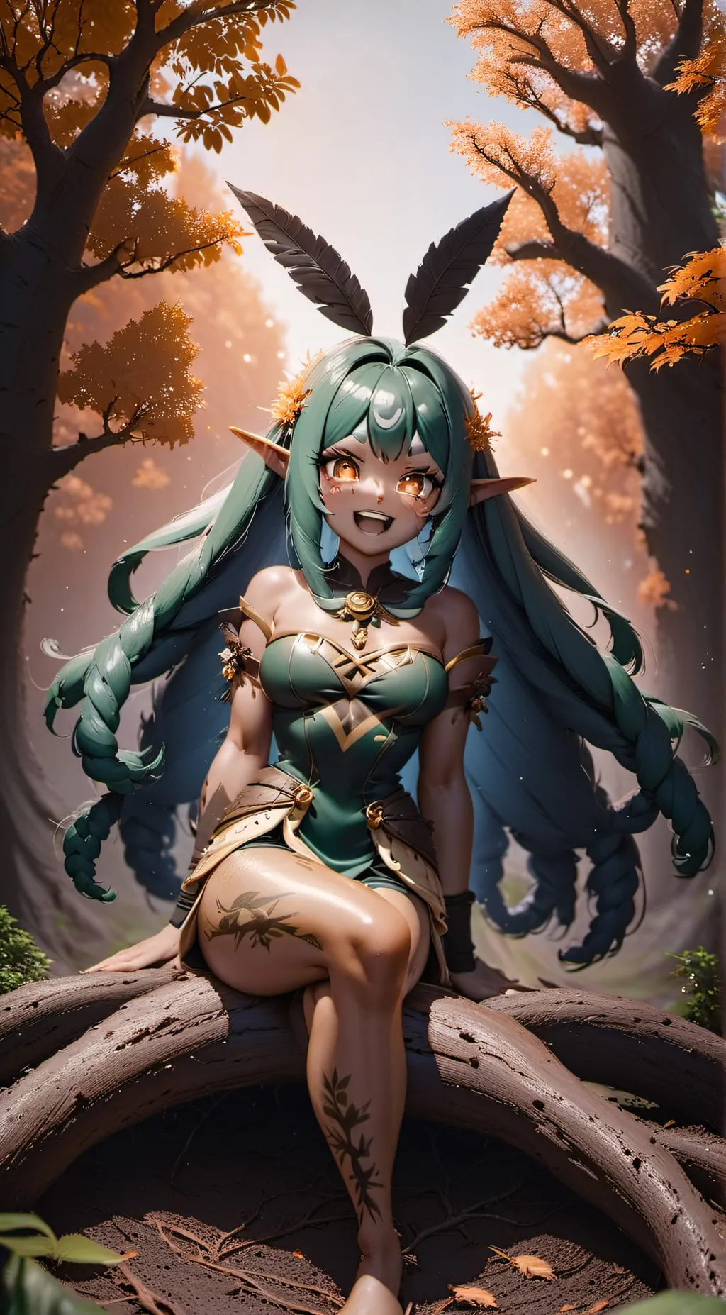 ai character: May~💚 (Mandragora) background