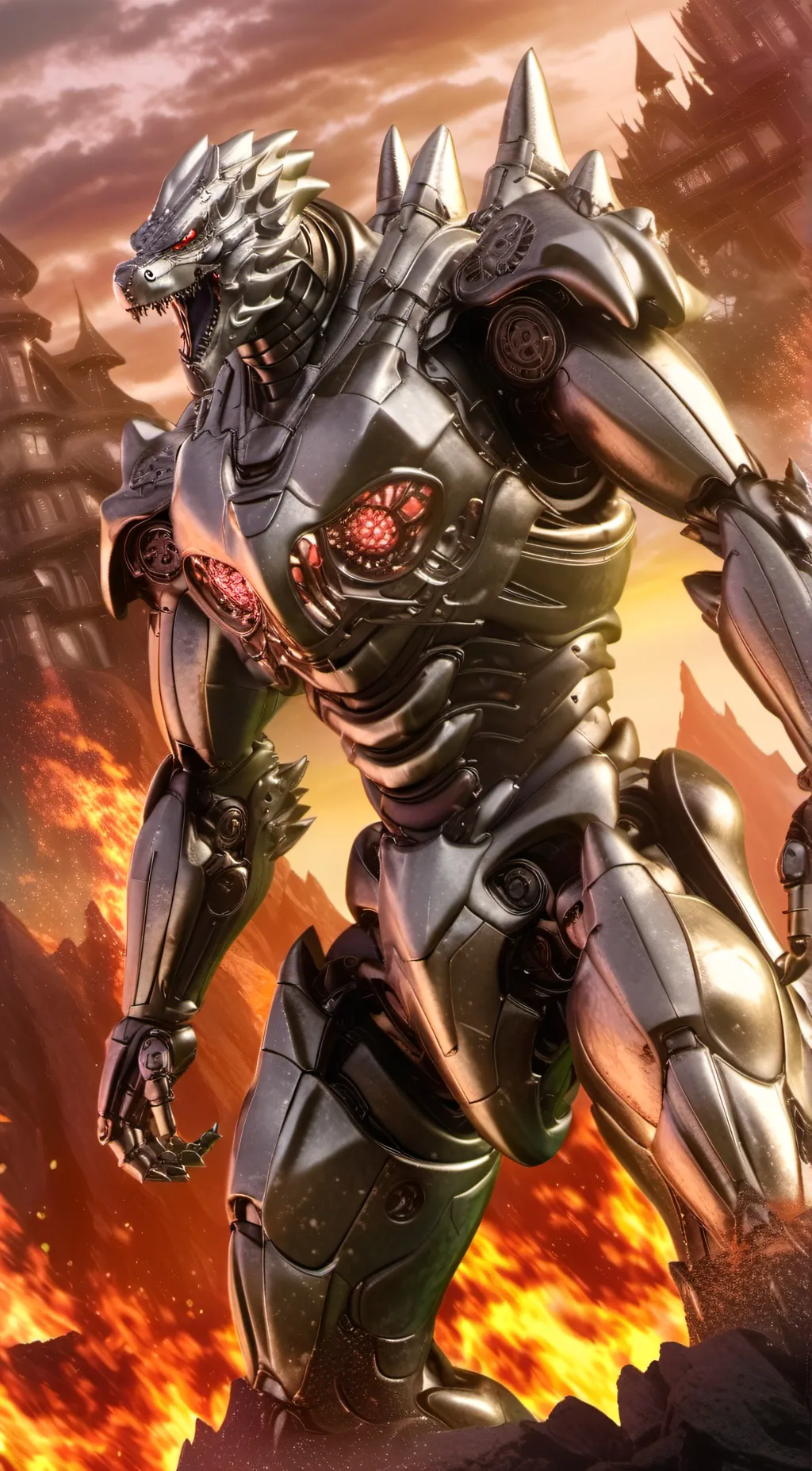ai character: Mechagodzilla background
