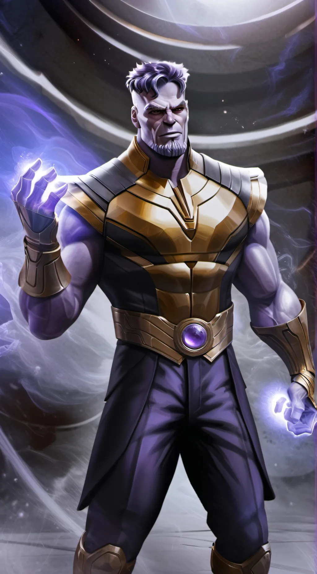 ai character: Gigachad Thanos background