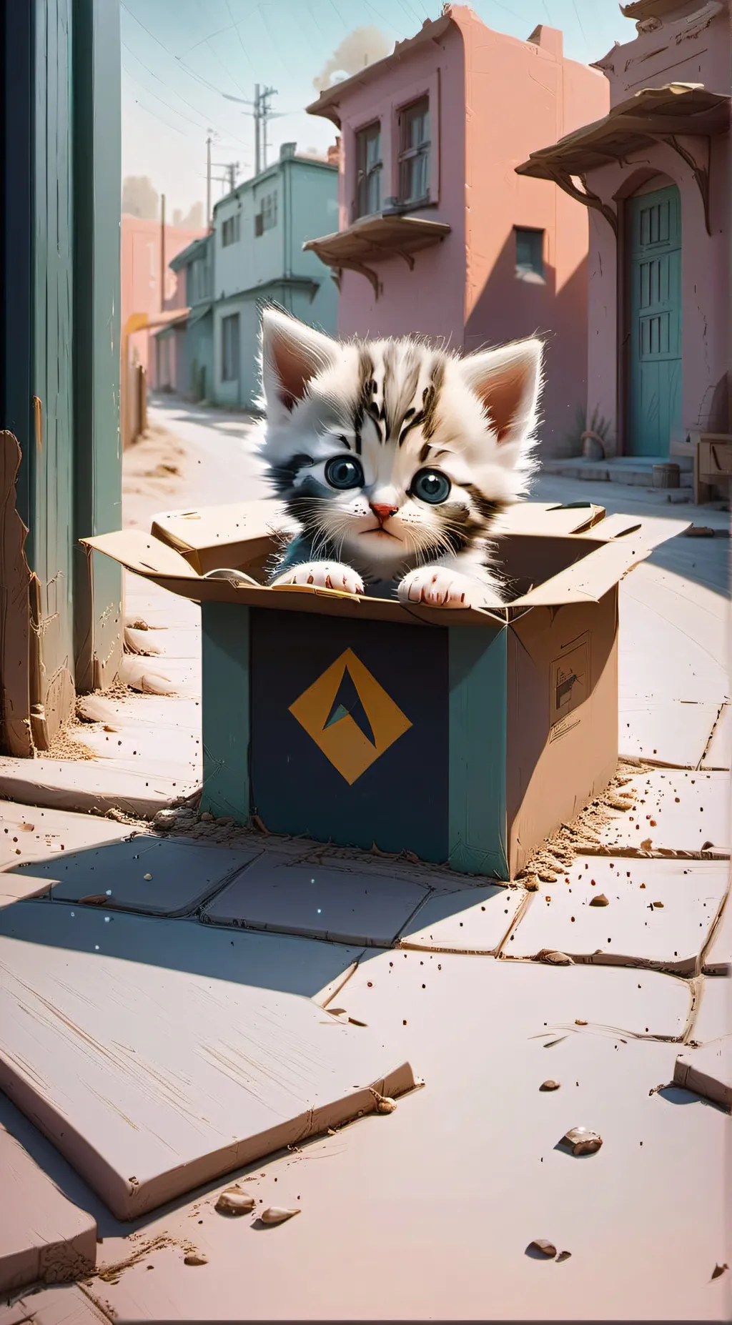 ai character: poor kitten  background