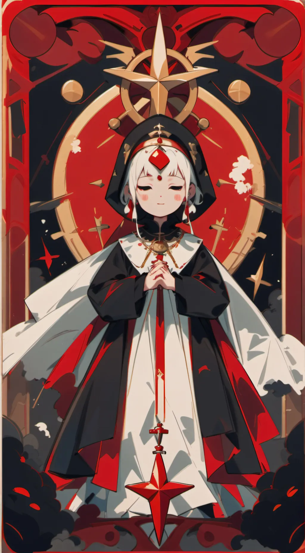 ai character: Red background