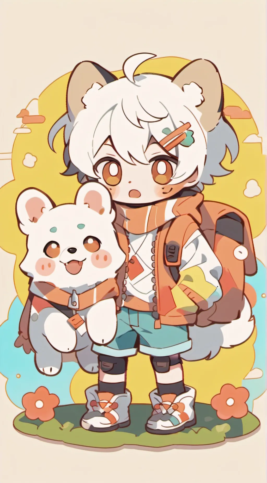 ai character: Toki poki.  background