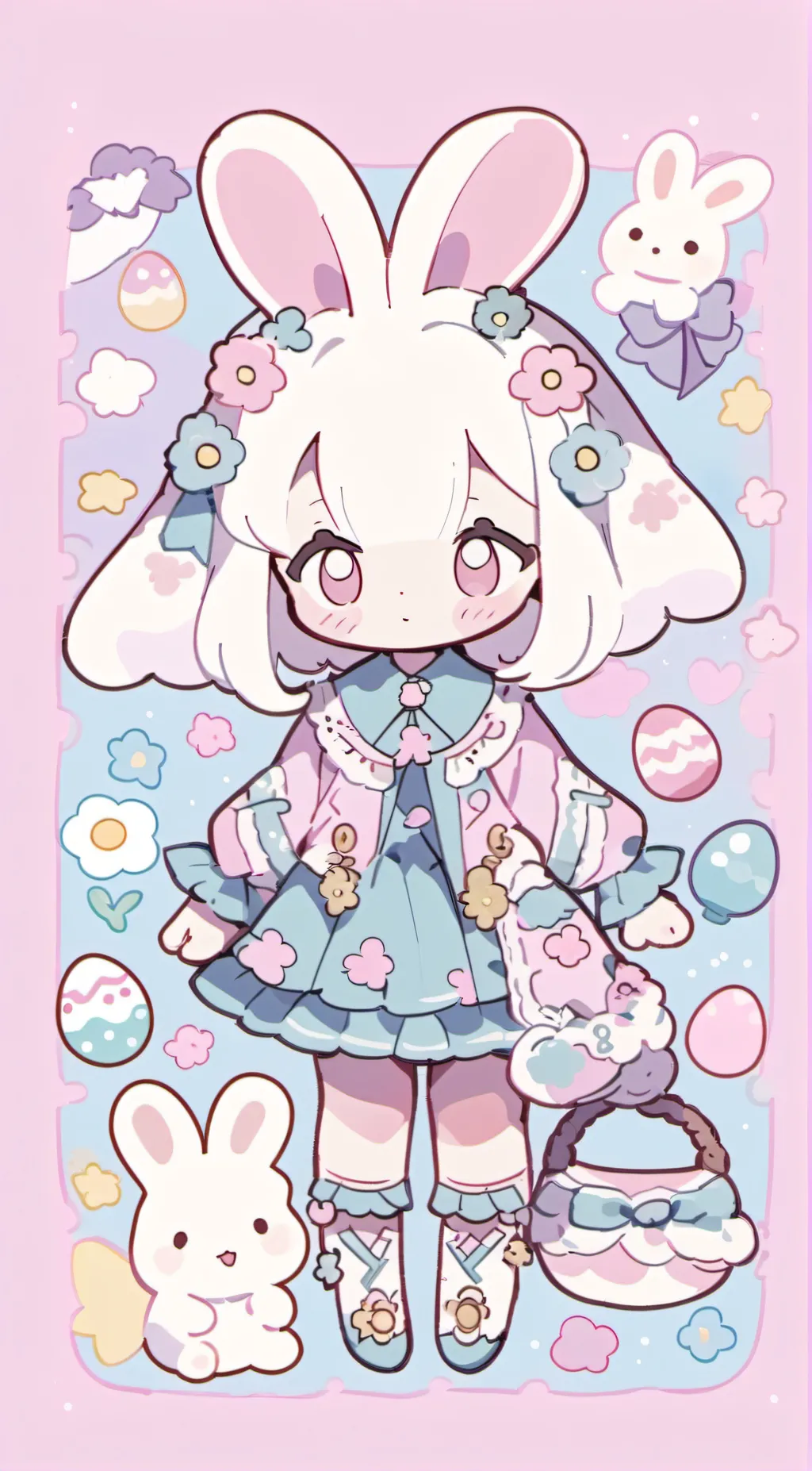 ai character: Bunny girl ❤️🌸 background