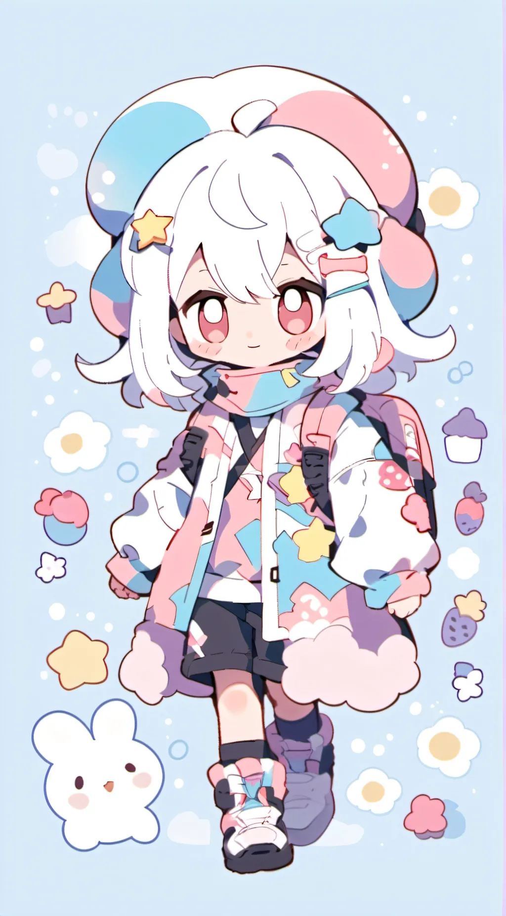 ai character: Easter bunny:3 background