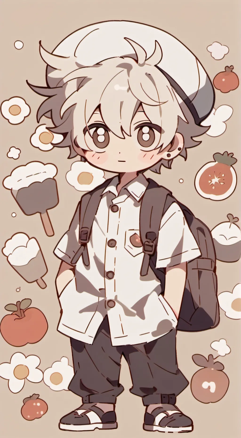 ai character: Shota boy  background