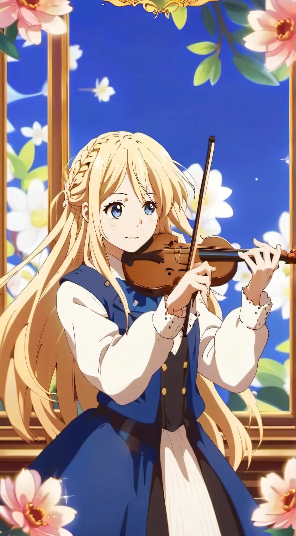 ai character: Violet background
