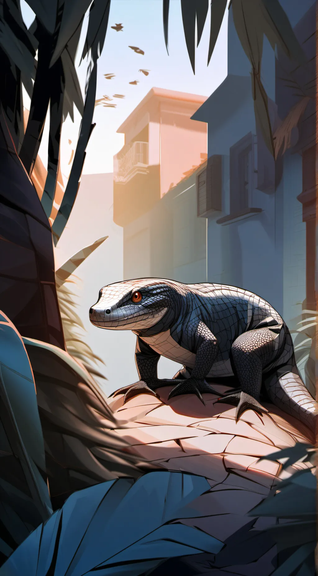 ai character: monitor lizard  background