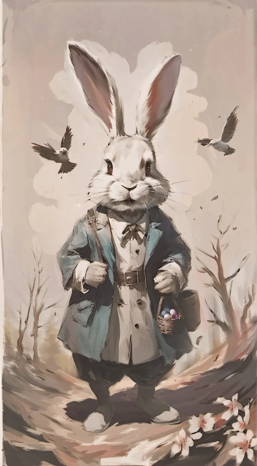 ai character: Easter bunny background