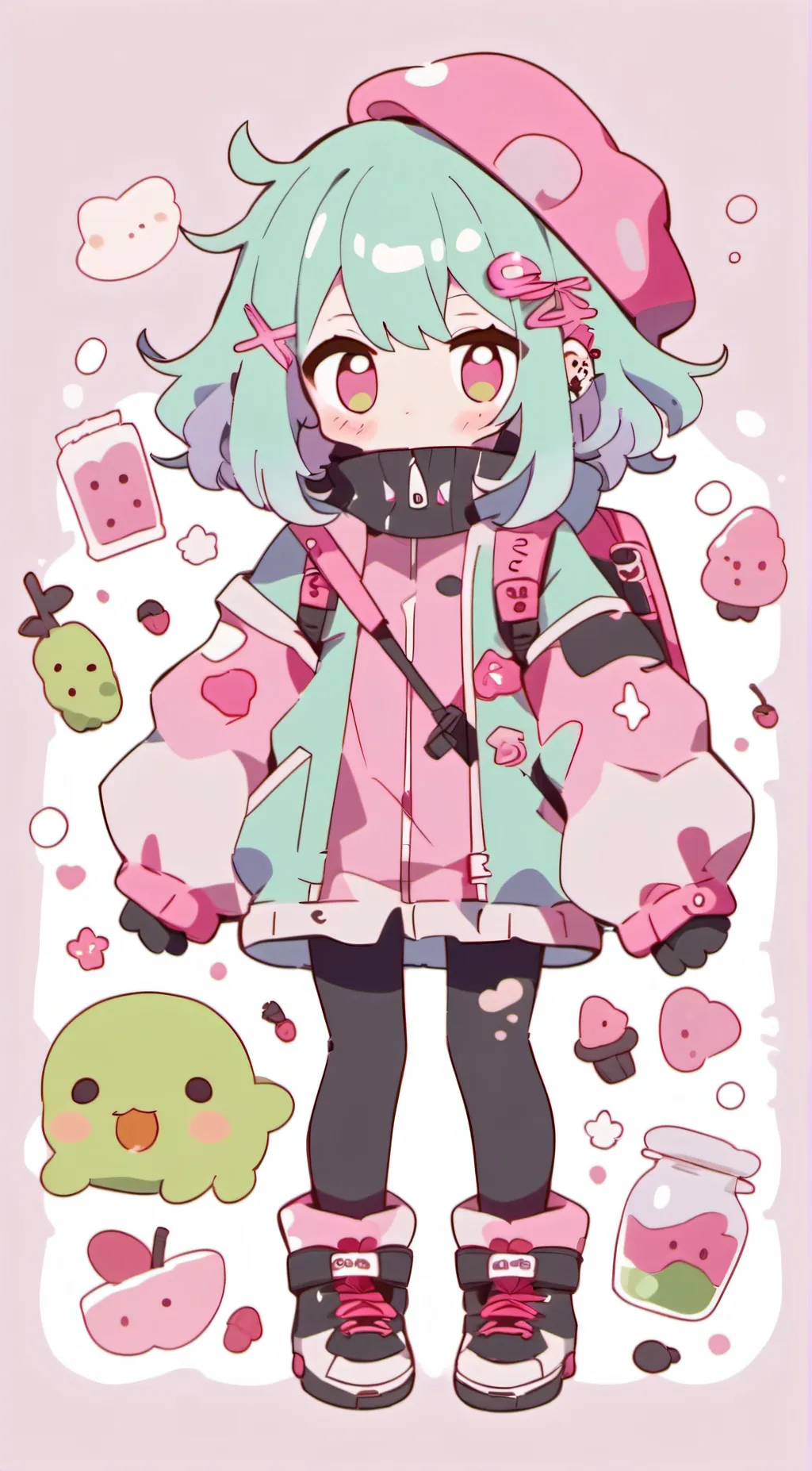 ai character: Lime background