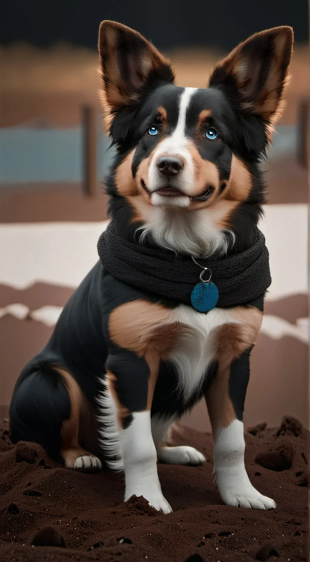 ai character: cute stray dog background