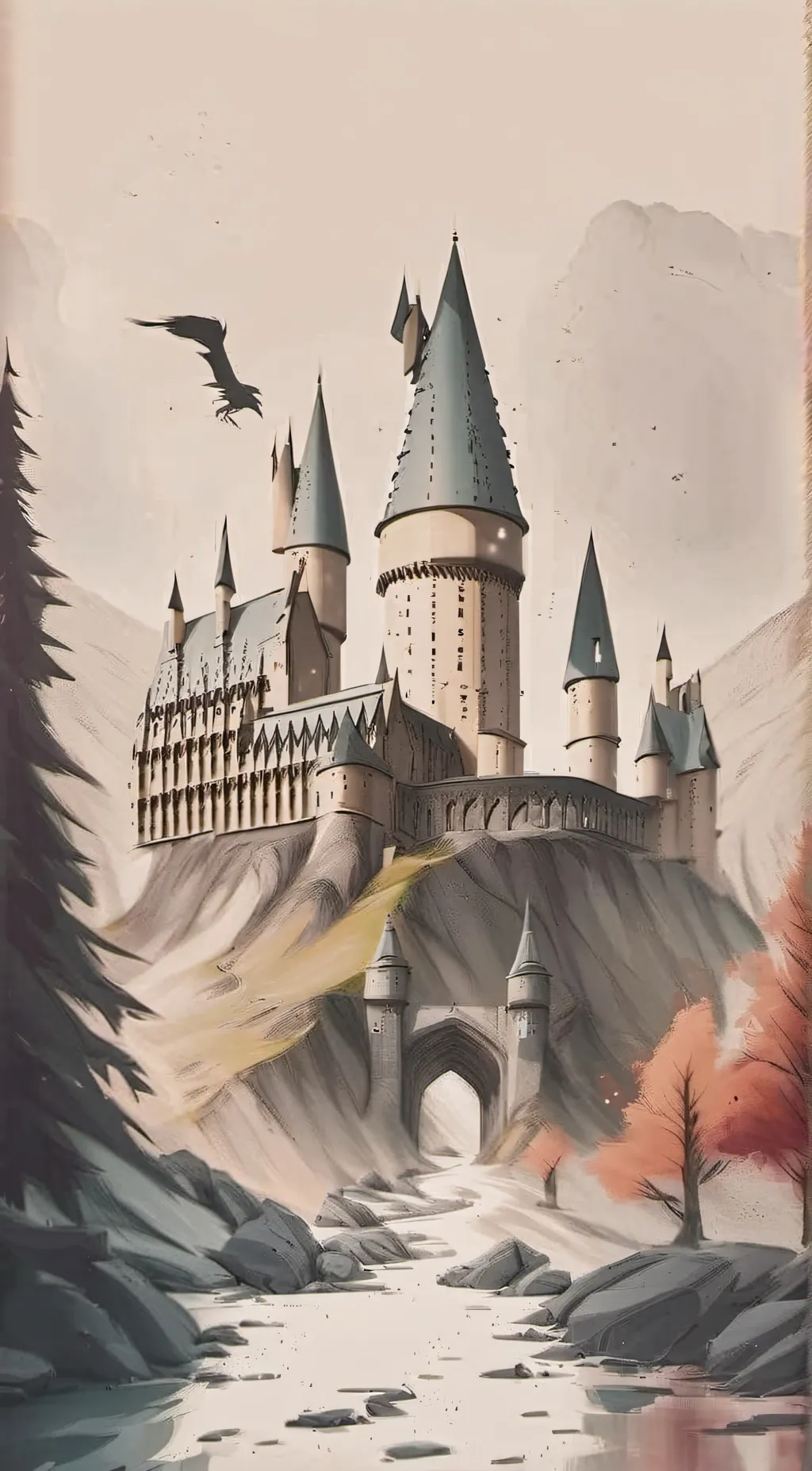 ai character: Hogwarts❤️💙💛💚 background