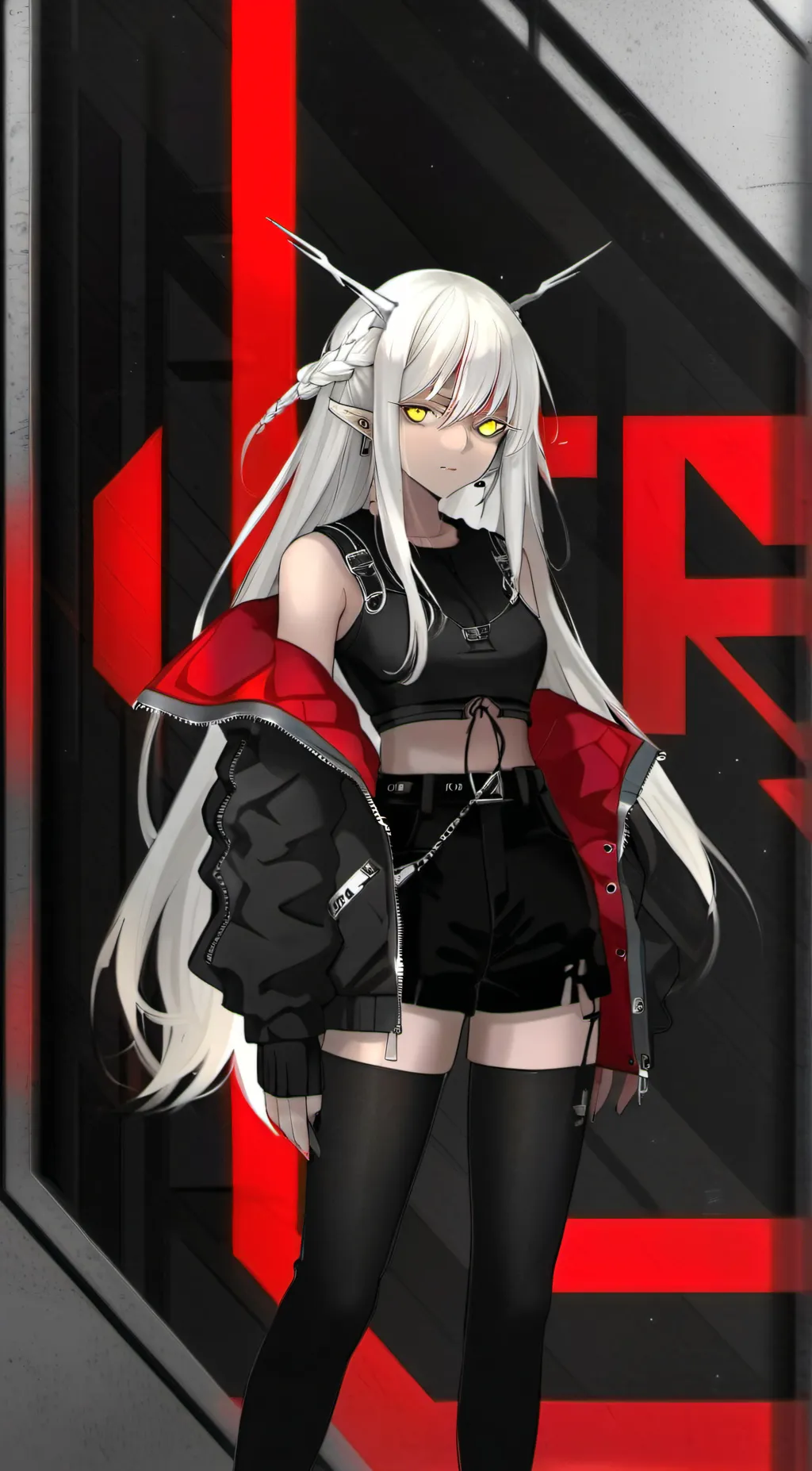 ai character: vee/rain background