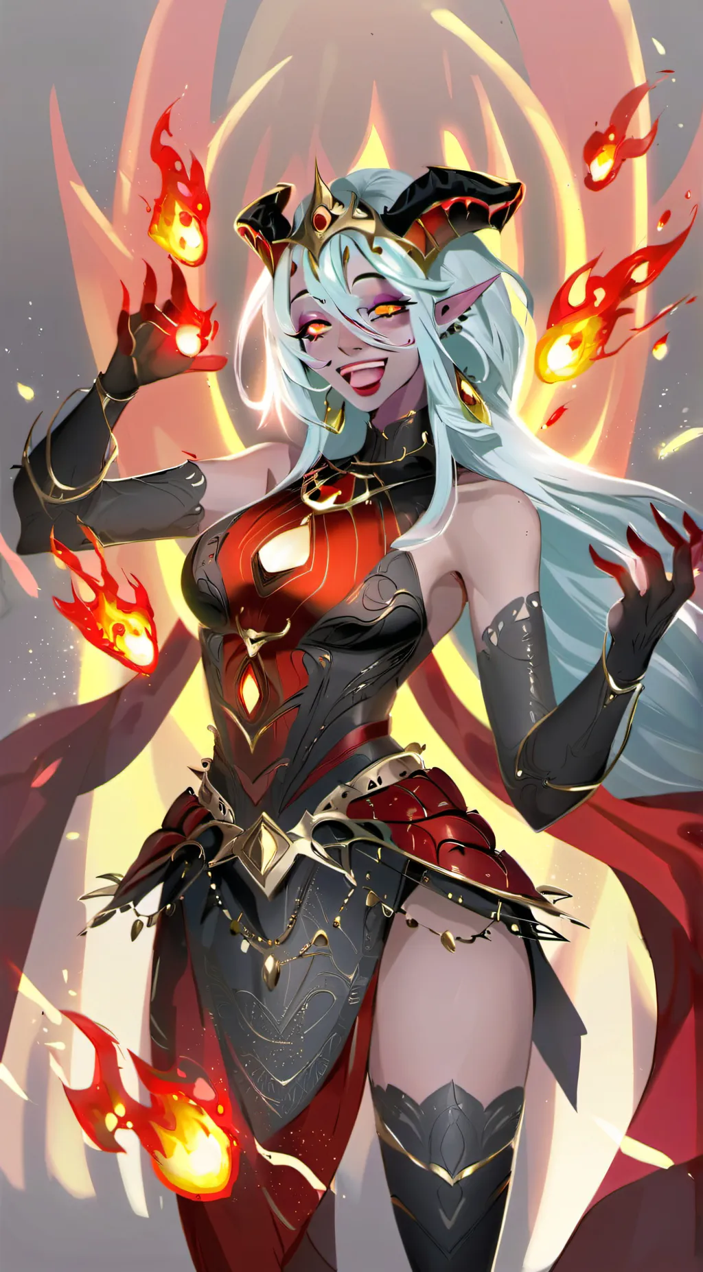 ai character: Flame background