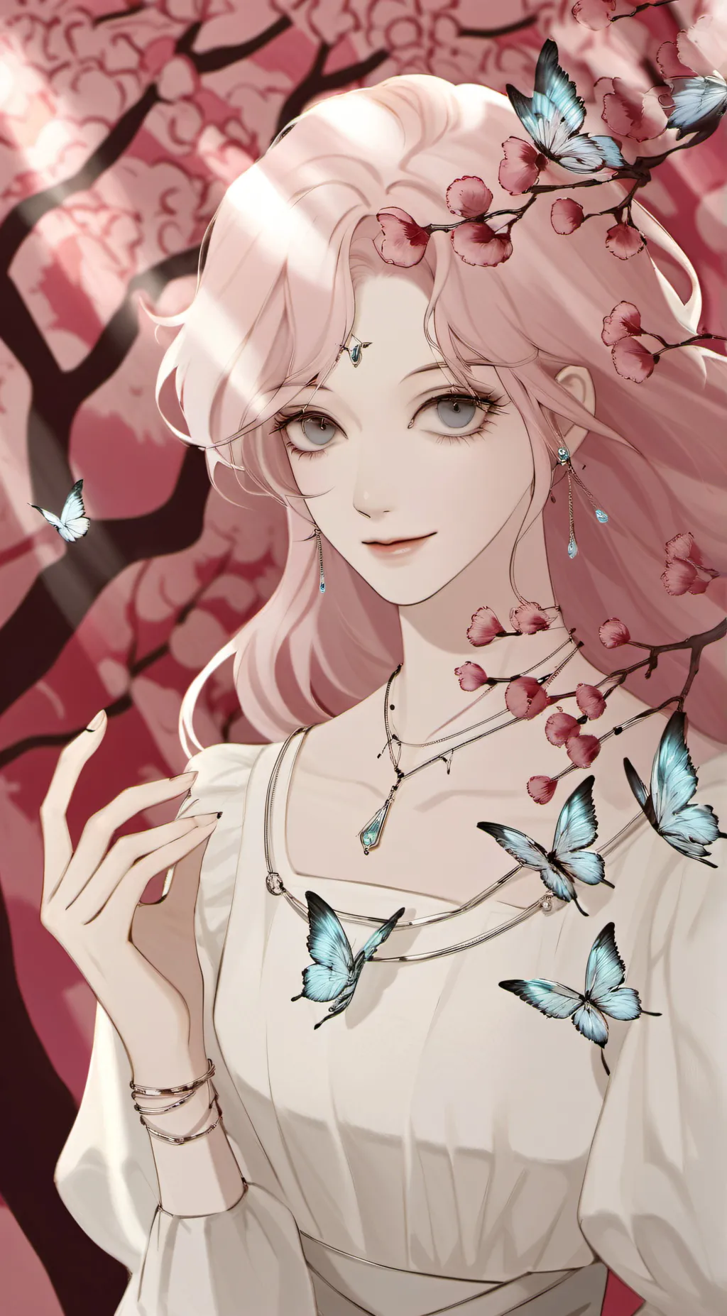 ai character: Giantess cherry background