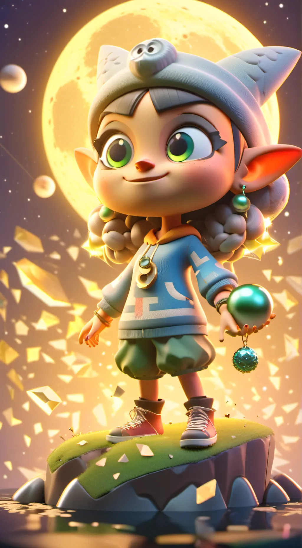 ai character: Moon  background