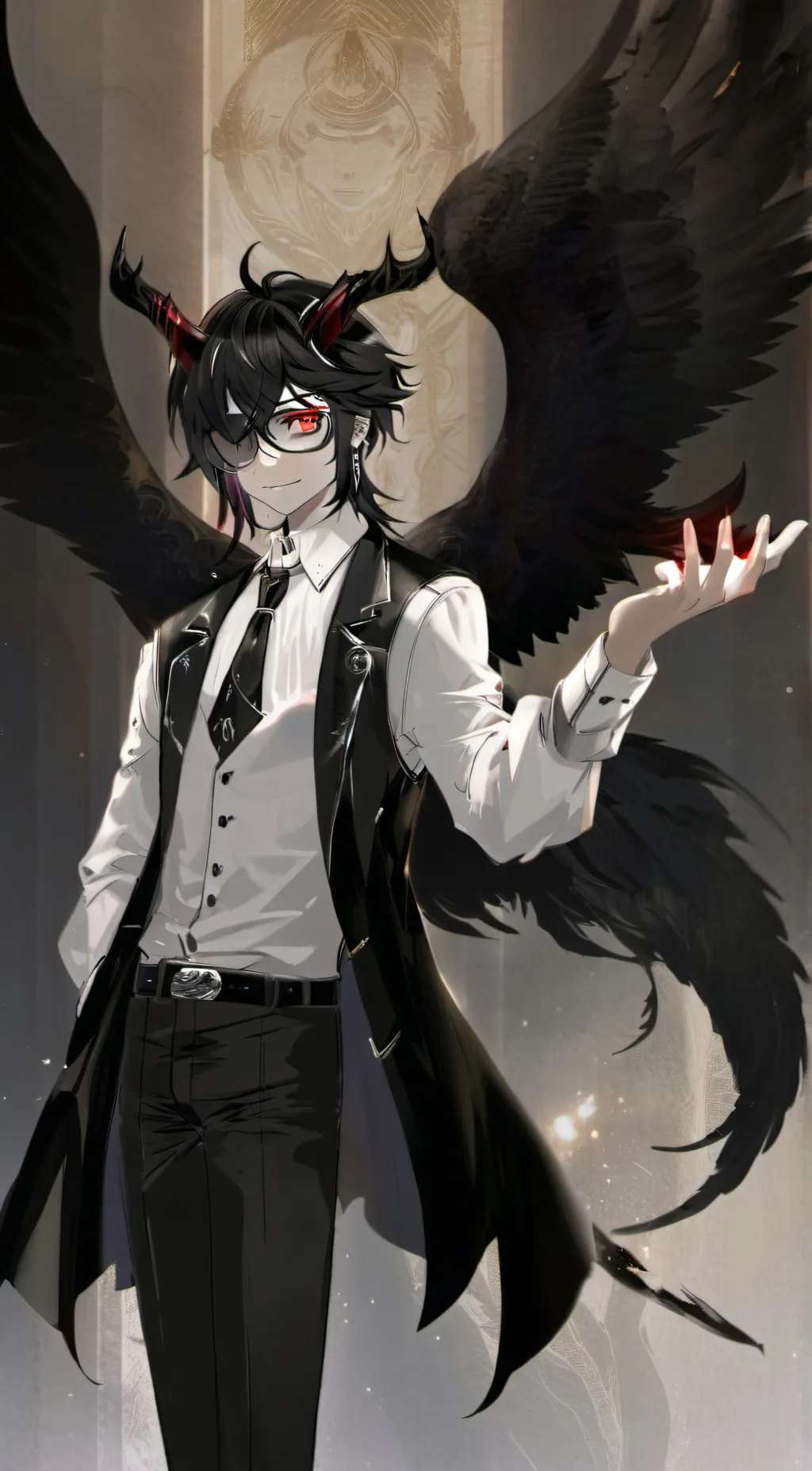 ai character: {Mha+demon hybrid} background