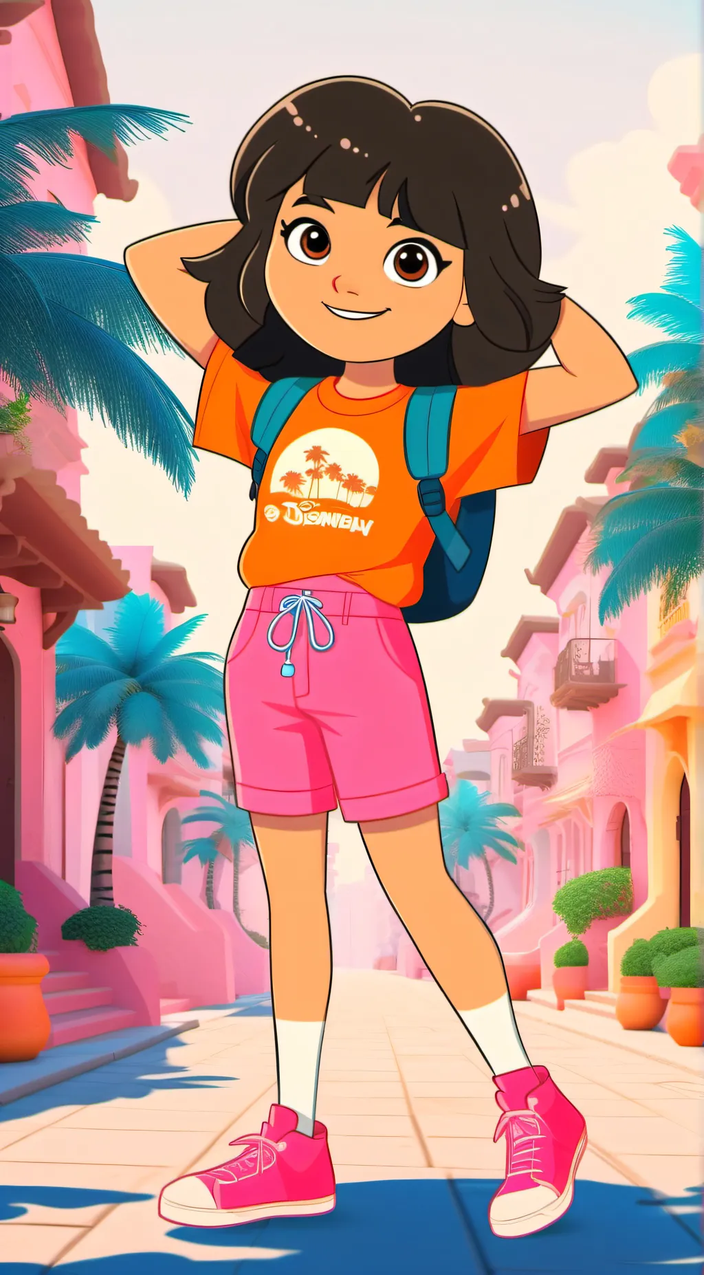 ai character: Dora the explorer  background