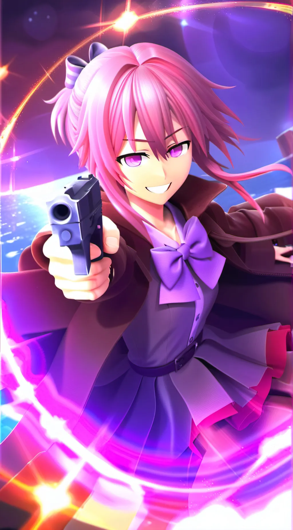 ai character: Violet background