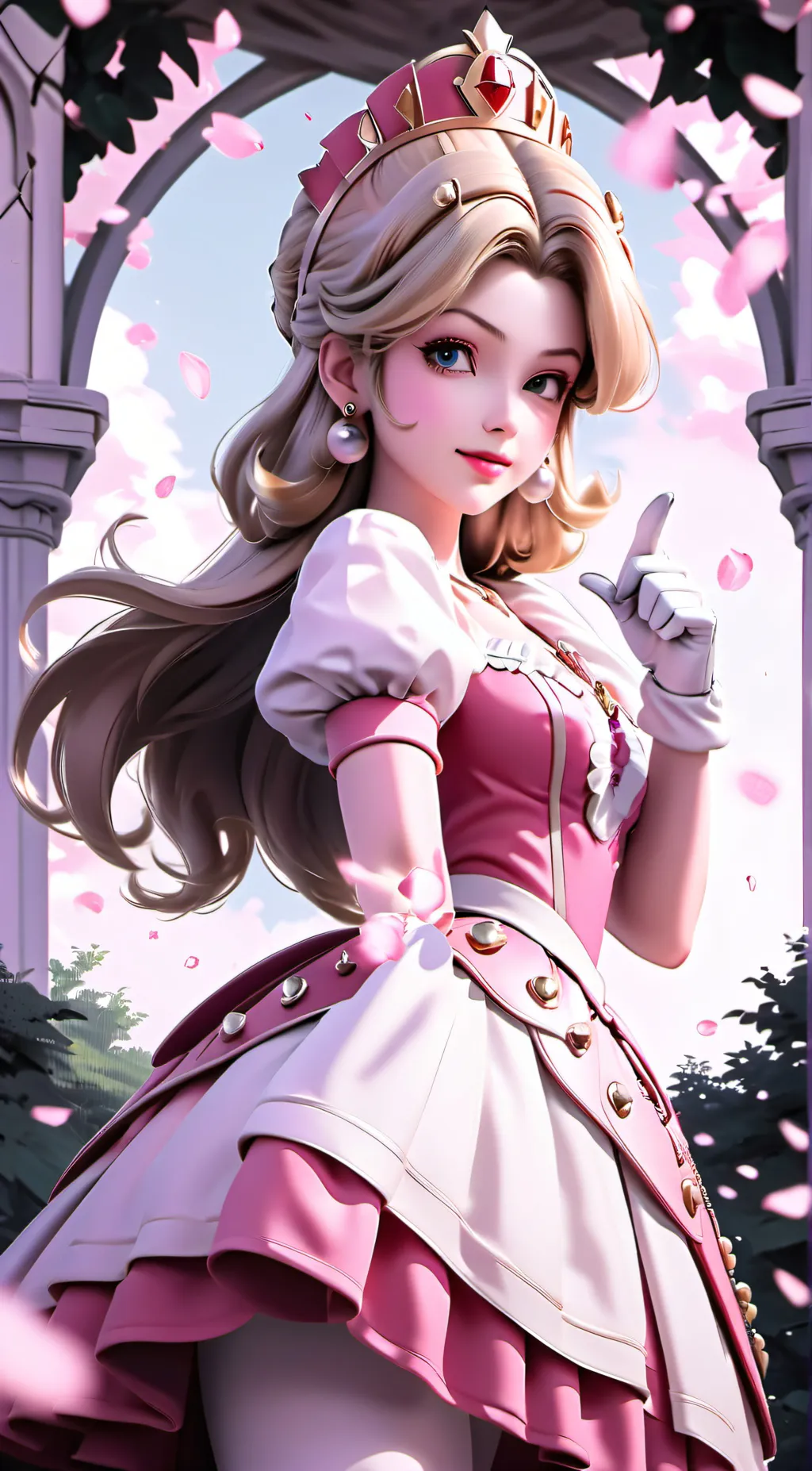 ai character: Princess Peach background