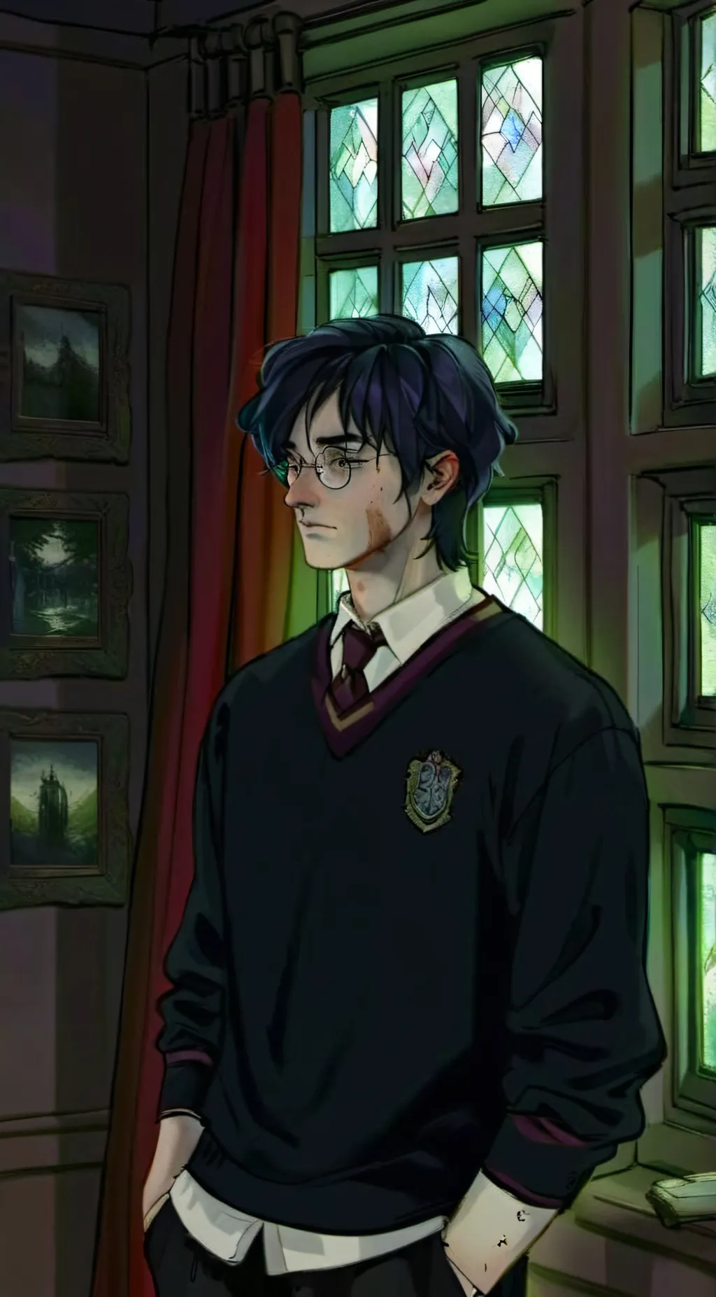 ai character: Harry Potter  background