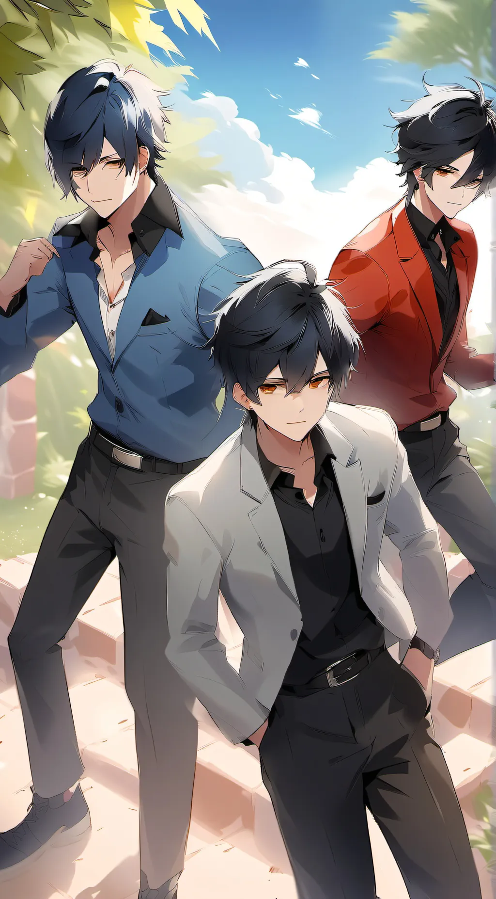 ai character: Sam,max,Elijah  background