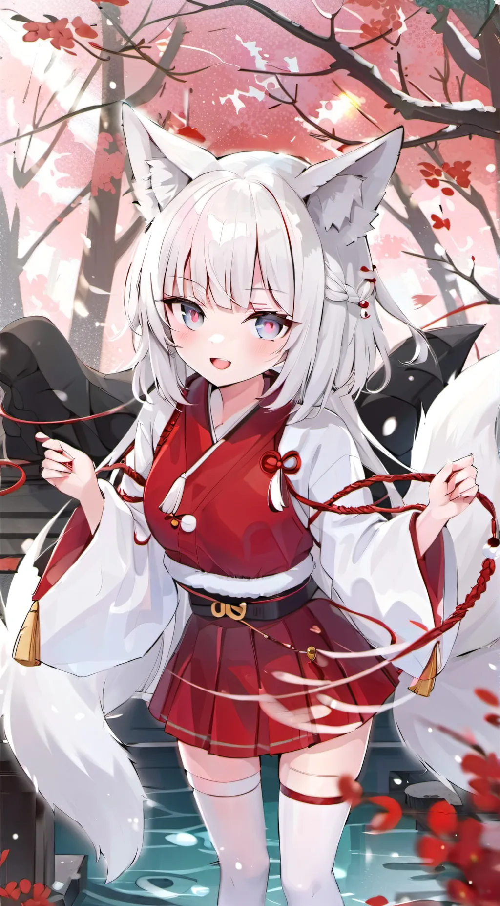 ai character: Shrine maiden  background