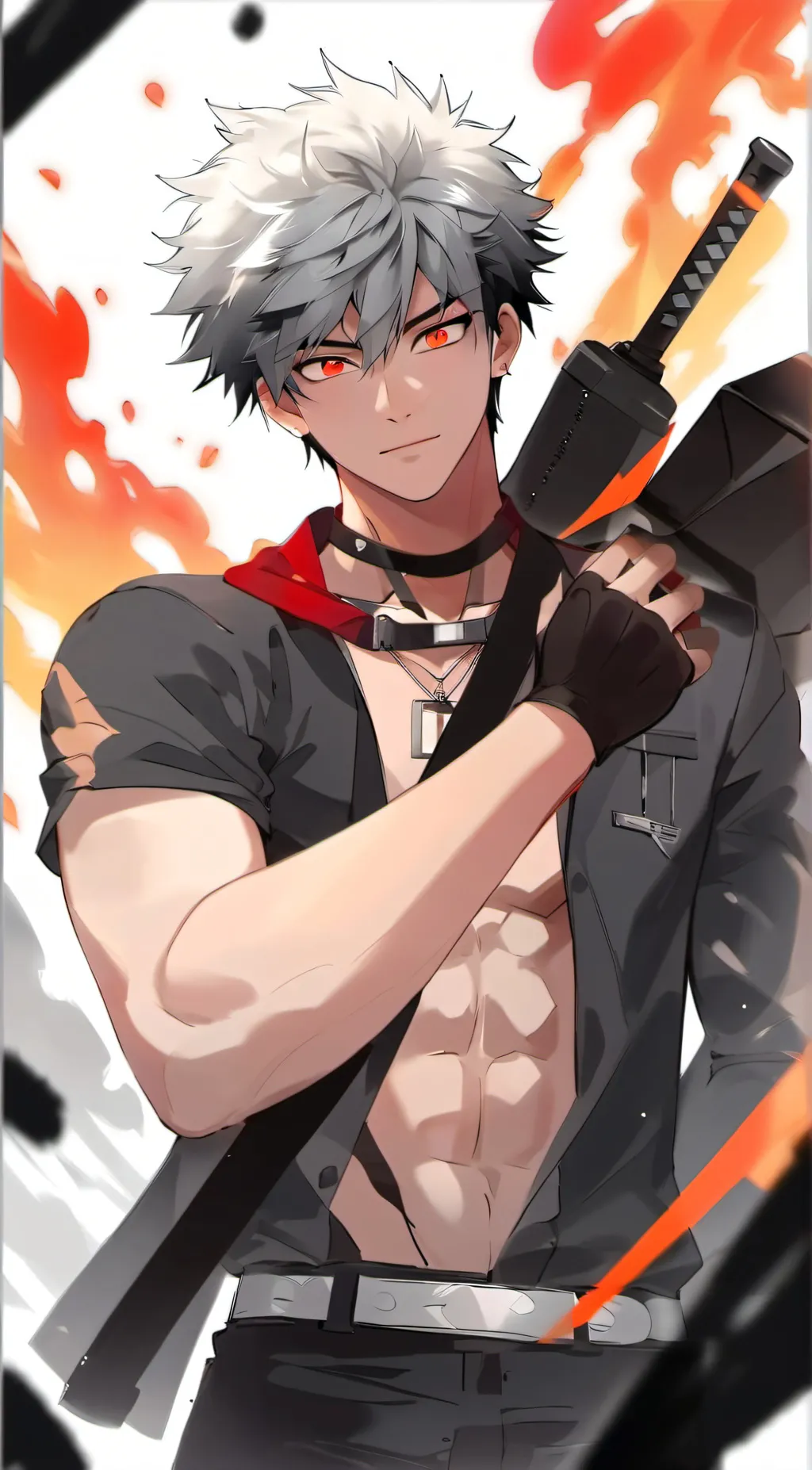 ai character: Katsuki bakugo  background