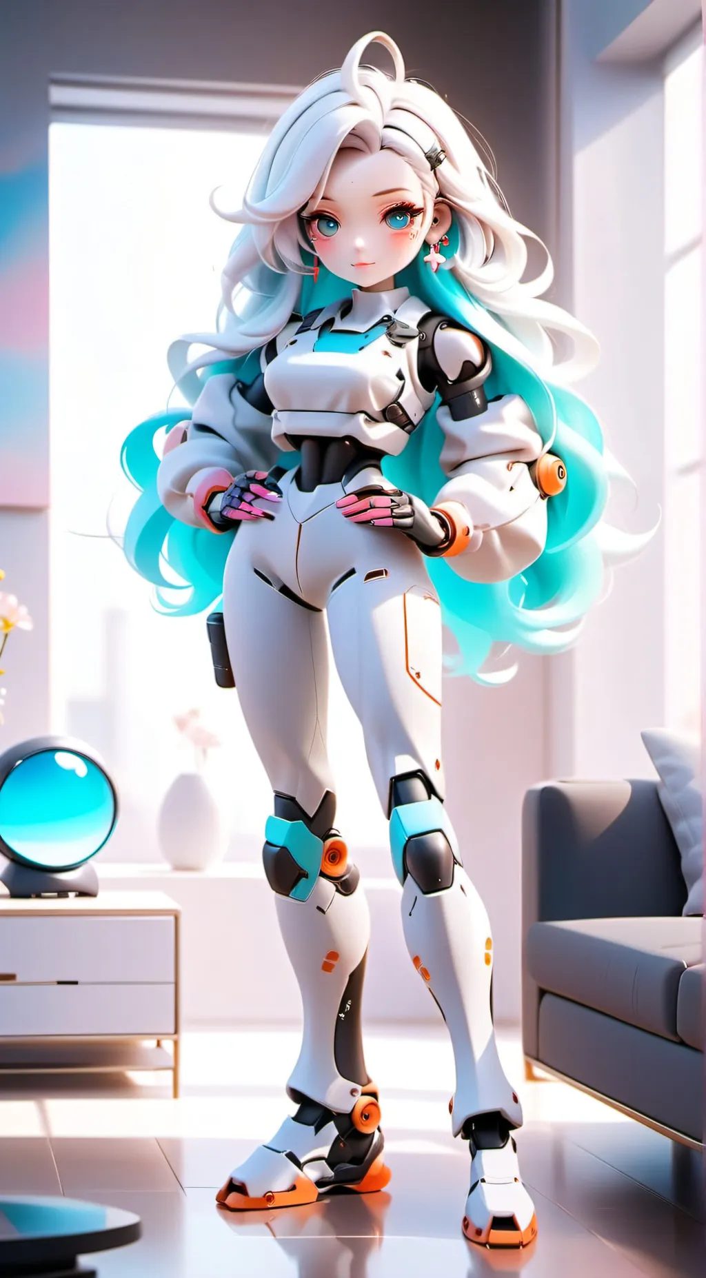 ai character: aqua background