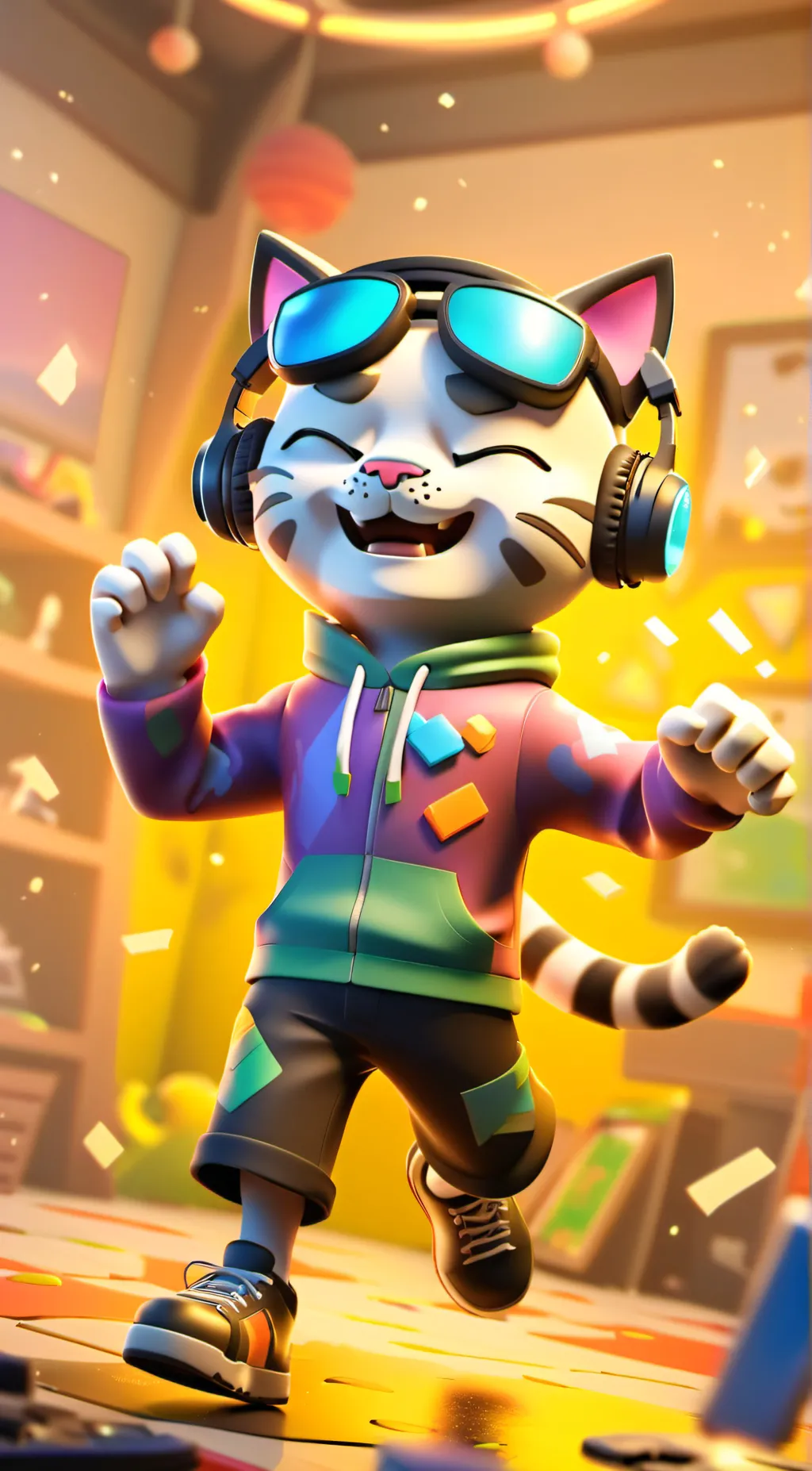 ai character: Gravy cat man background