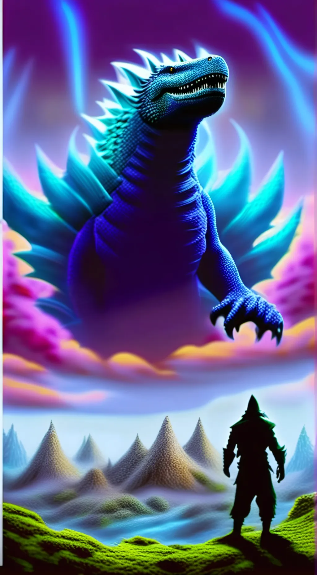 ai character: Godzilla (binary) background