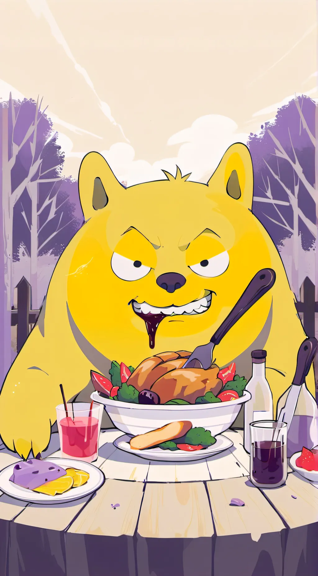 ai character: Evil picky piggy background