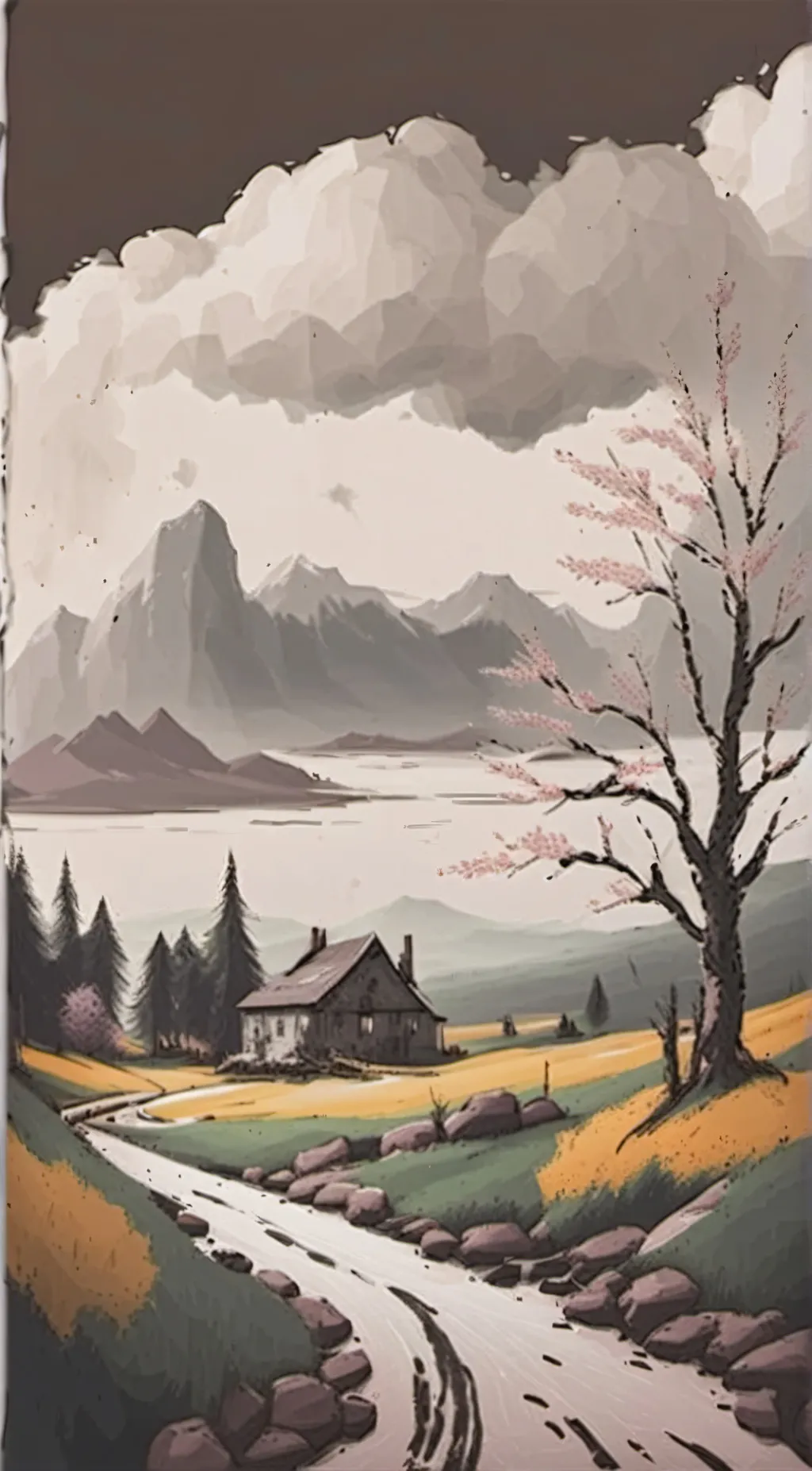 ai character: Spring and A Storm background