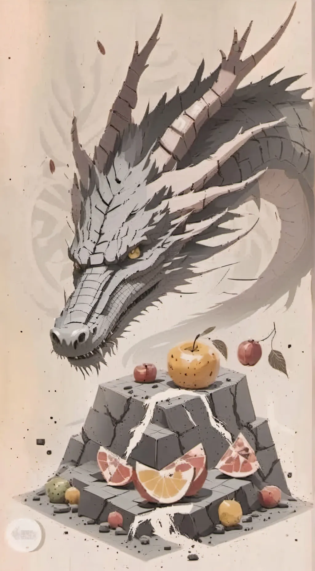 ai character: dragon fruit background