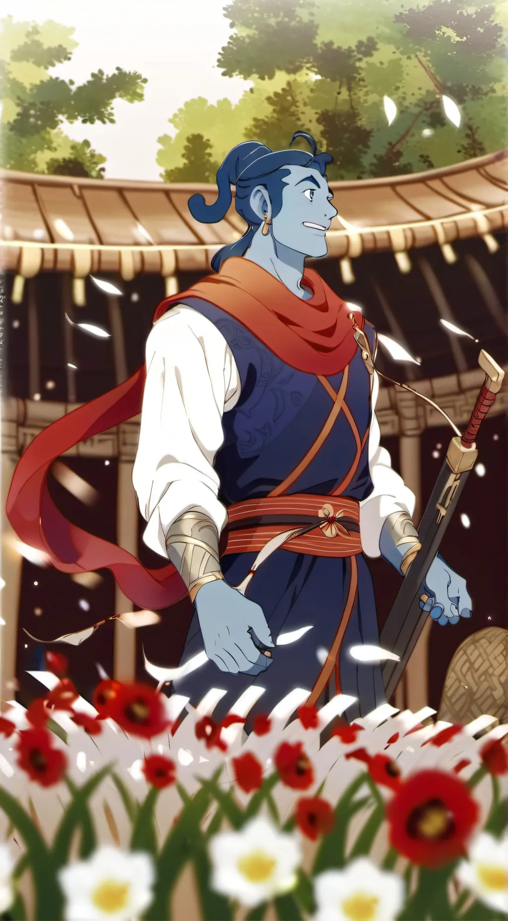 ai character: Genie in the lamp  background