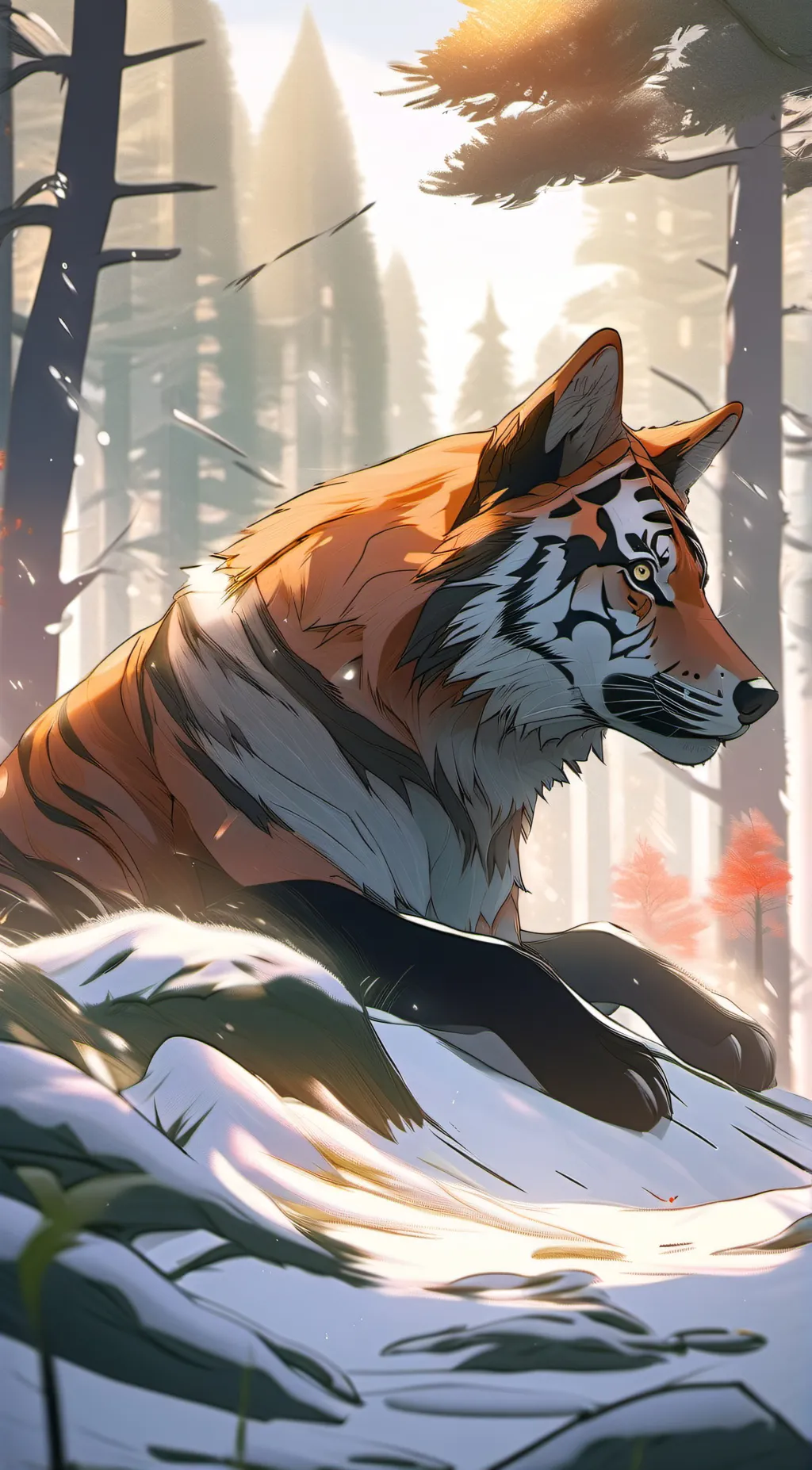 ai character: forest background