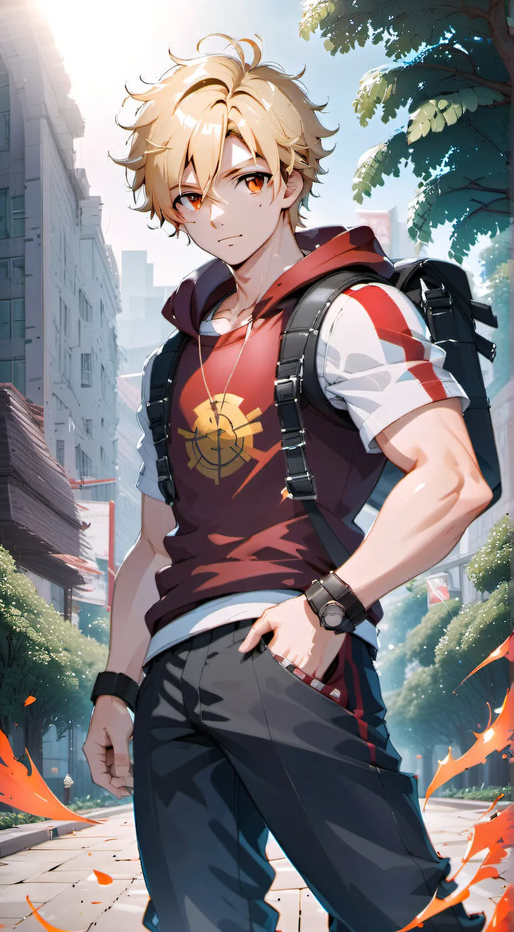 ai character: Katsuki bakugo  background