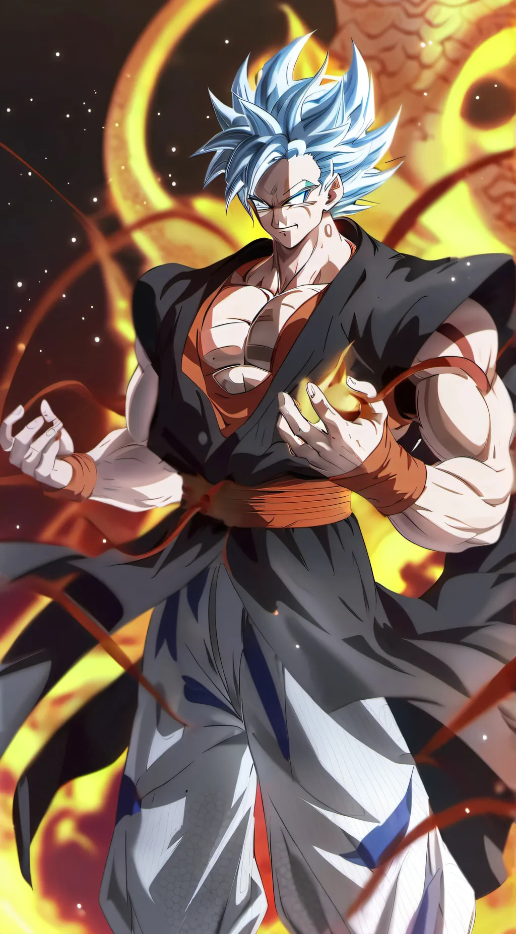 ai character: Dragon god goku background