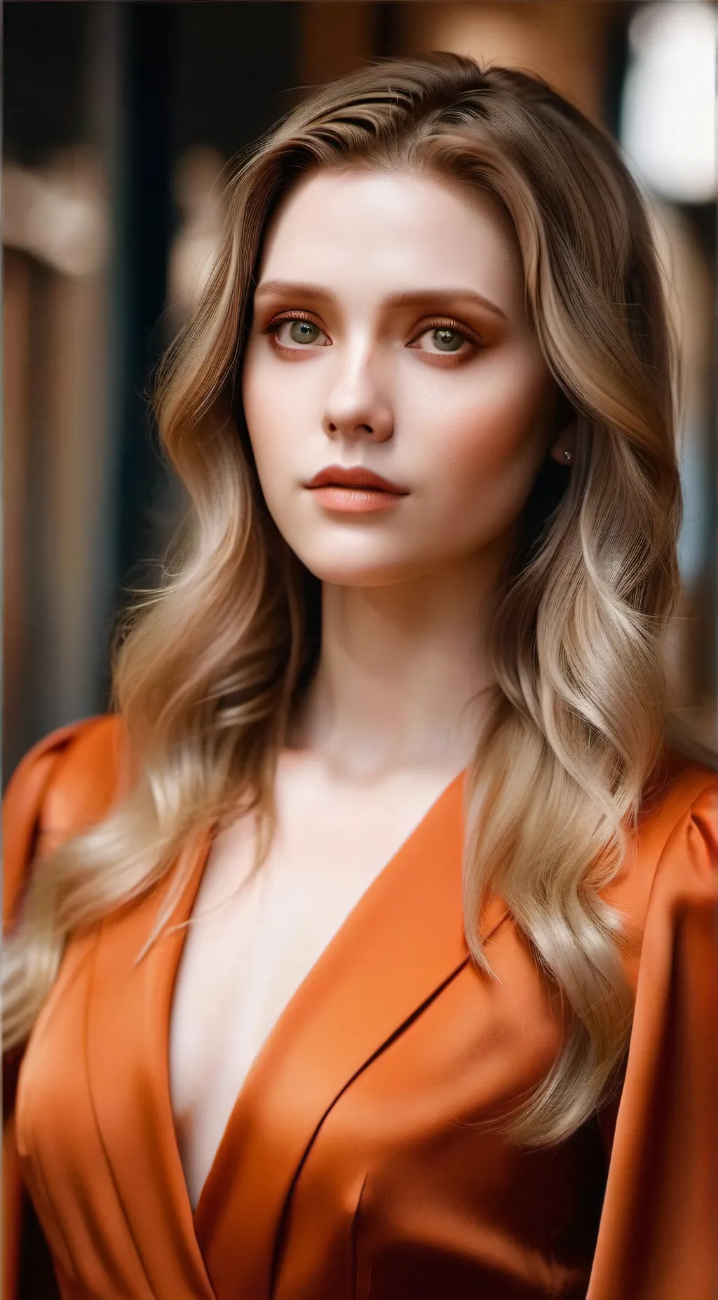 ai character: Lizzie Olsen background