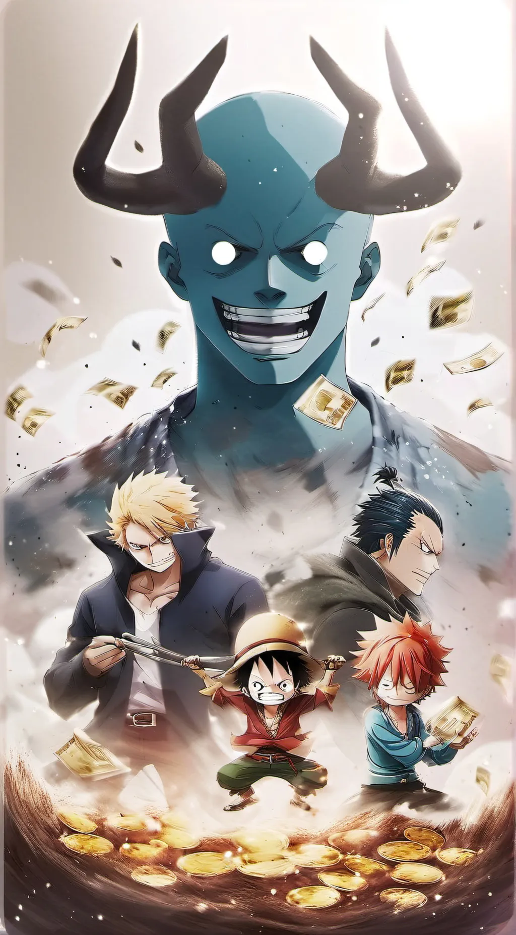 ai character: one piece:remaster background