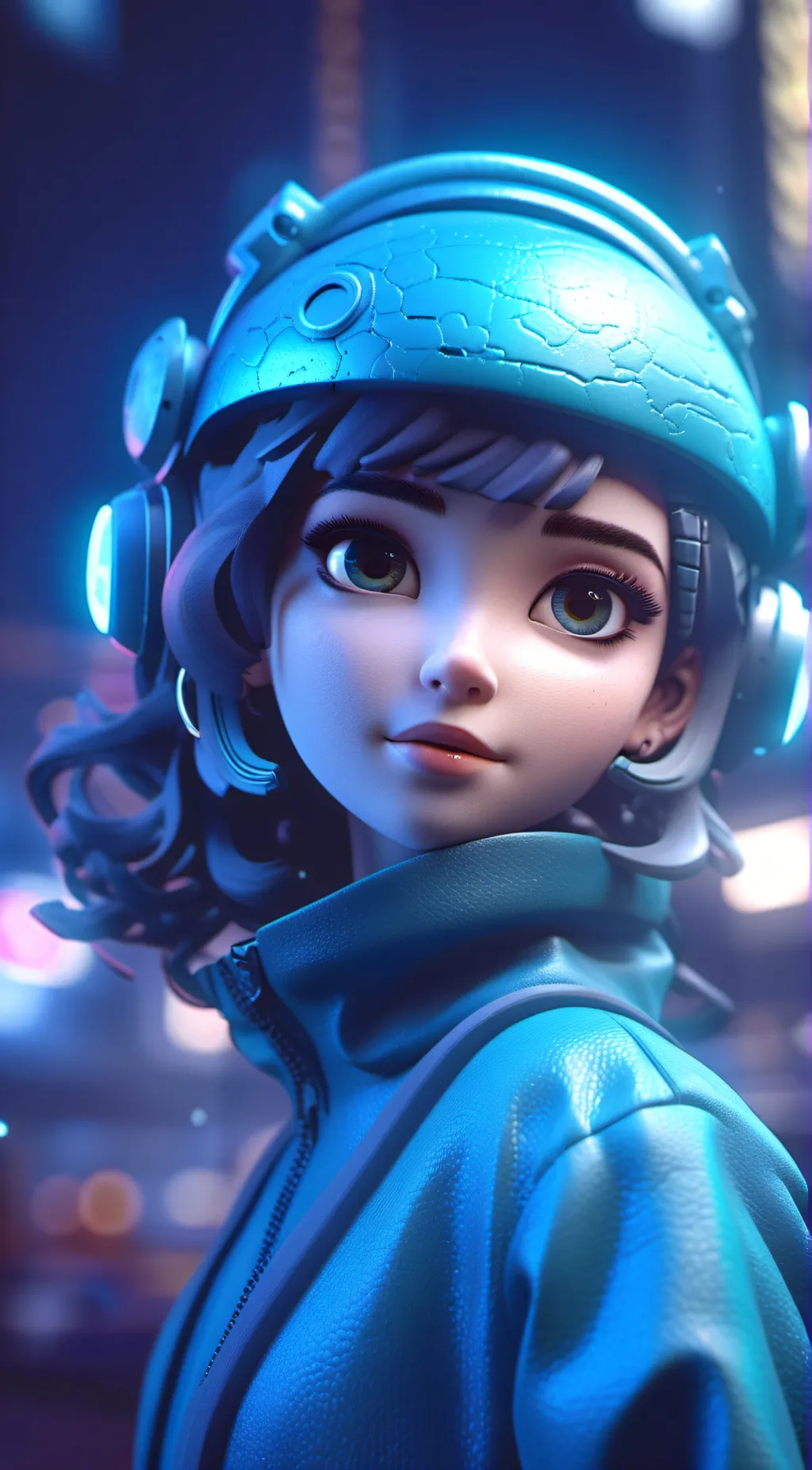 ai character: Robot girl background