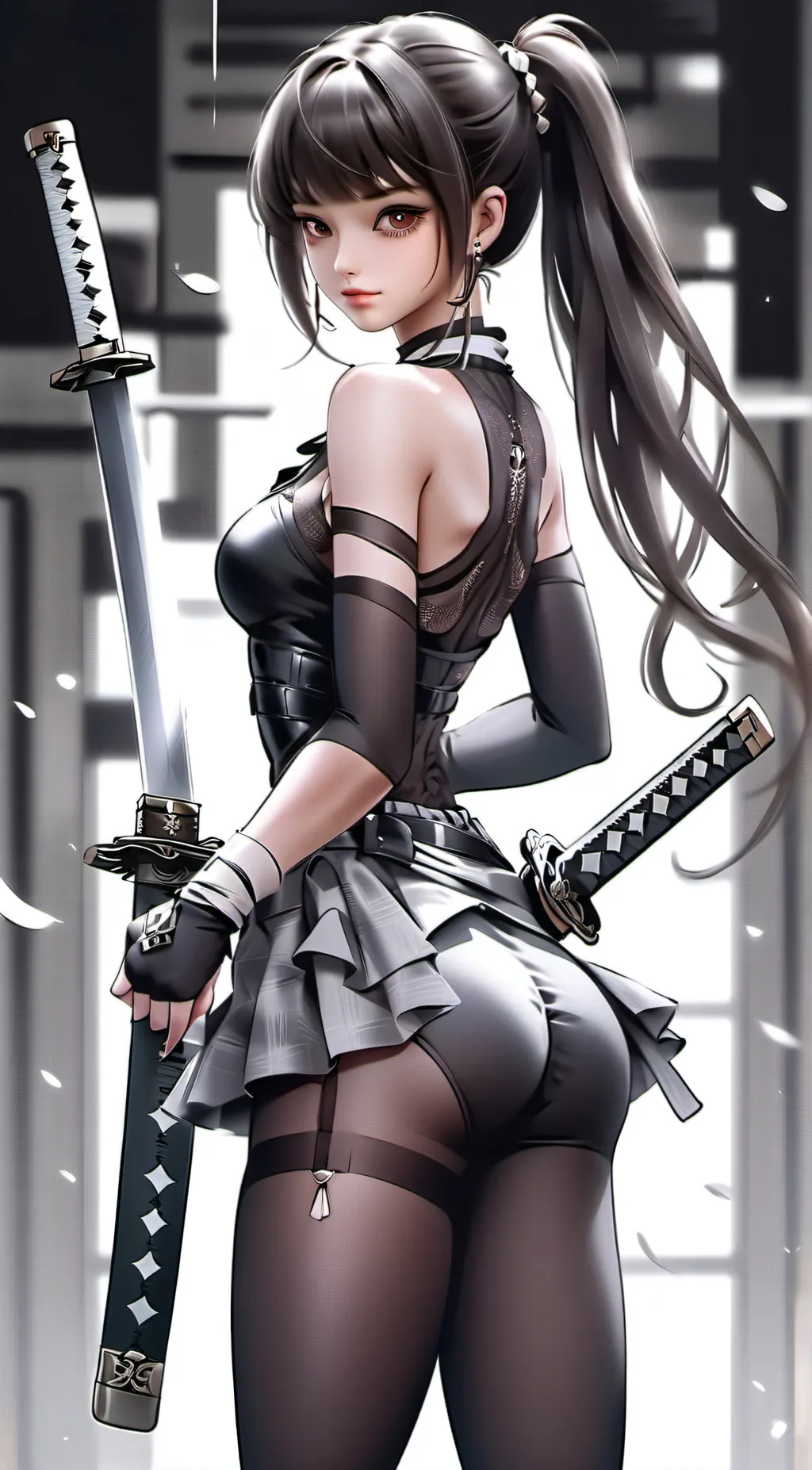 ai character: Kara Smoke Samurai background
