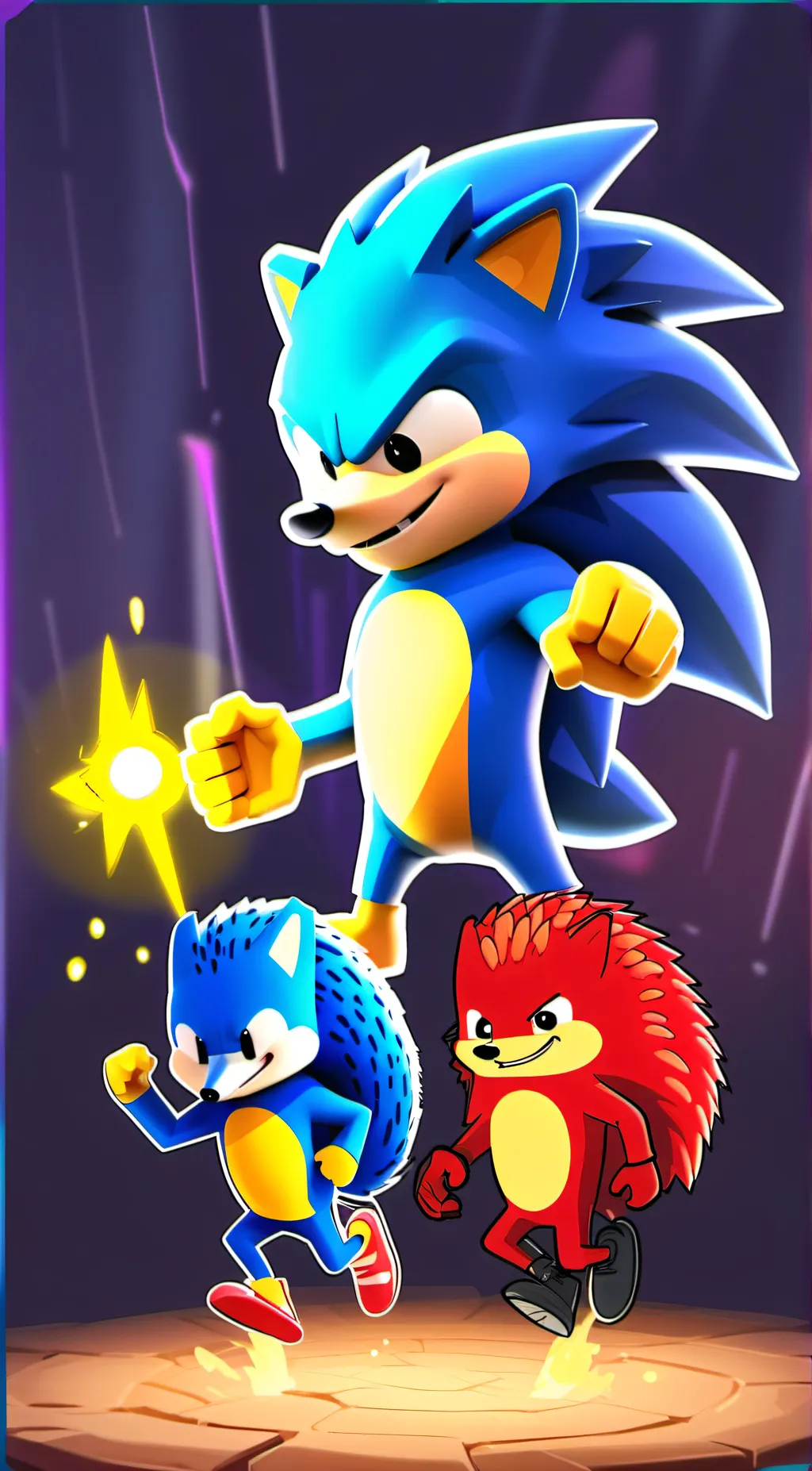 ai character: Sonic crew vs exe background