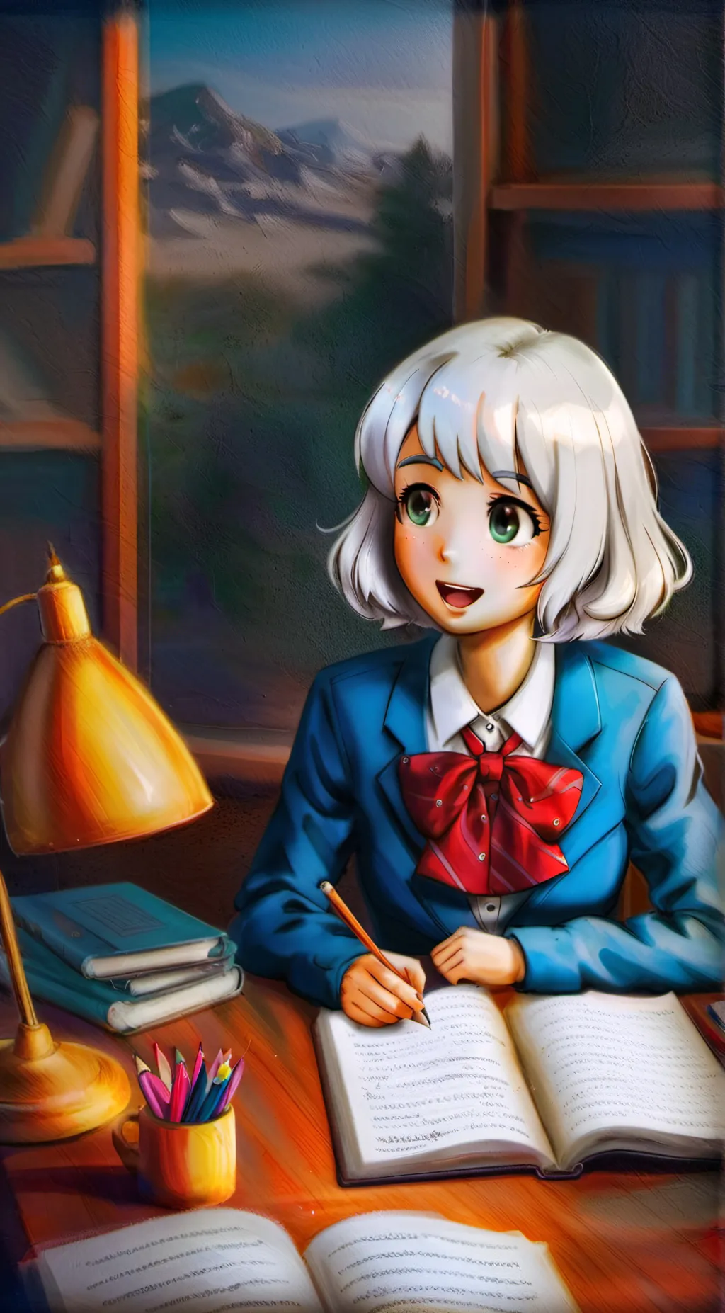 ai character: Rumi Yokoi  background