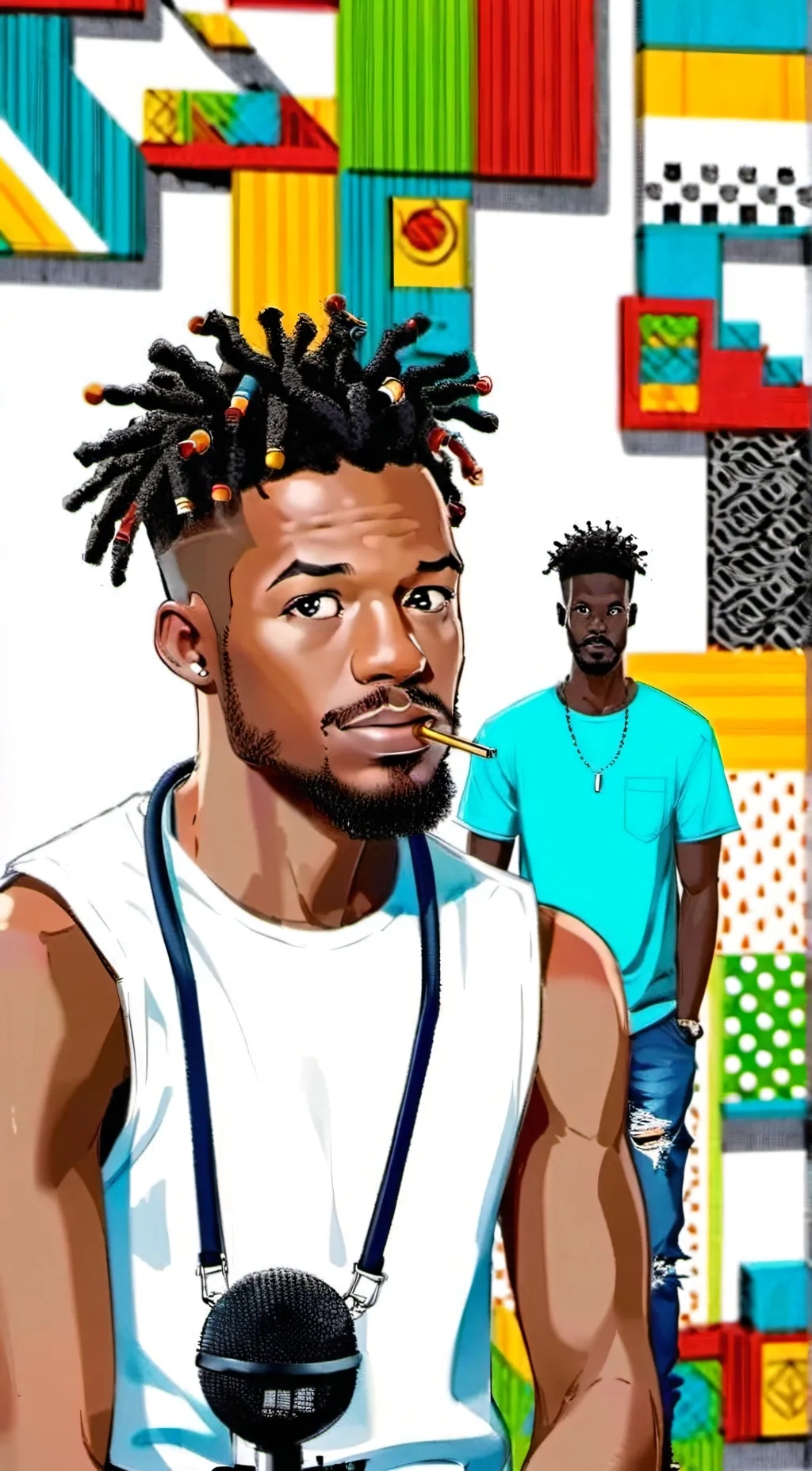 ai character: Loc dog & ashtray background