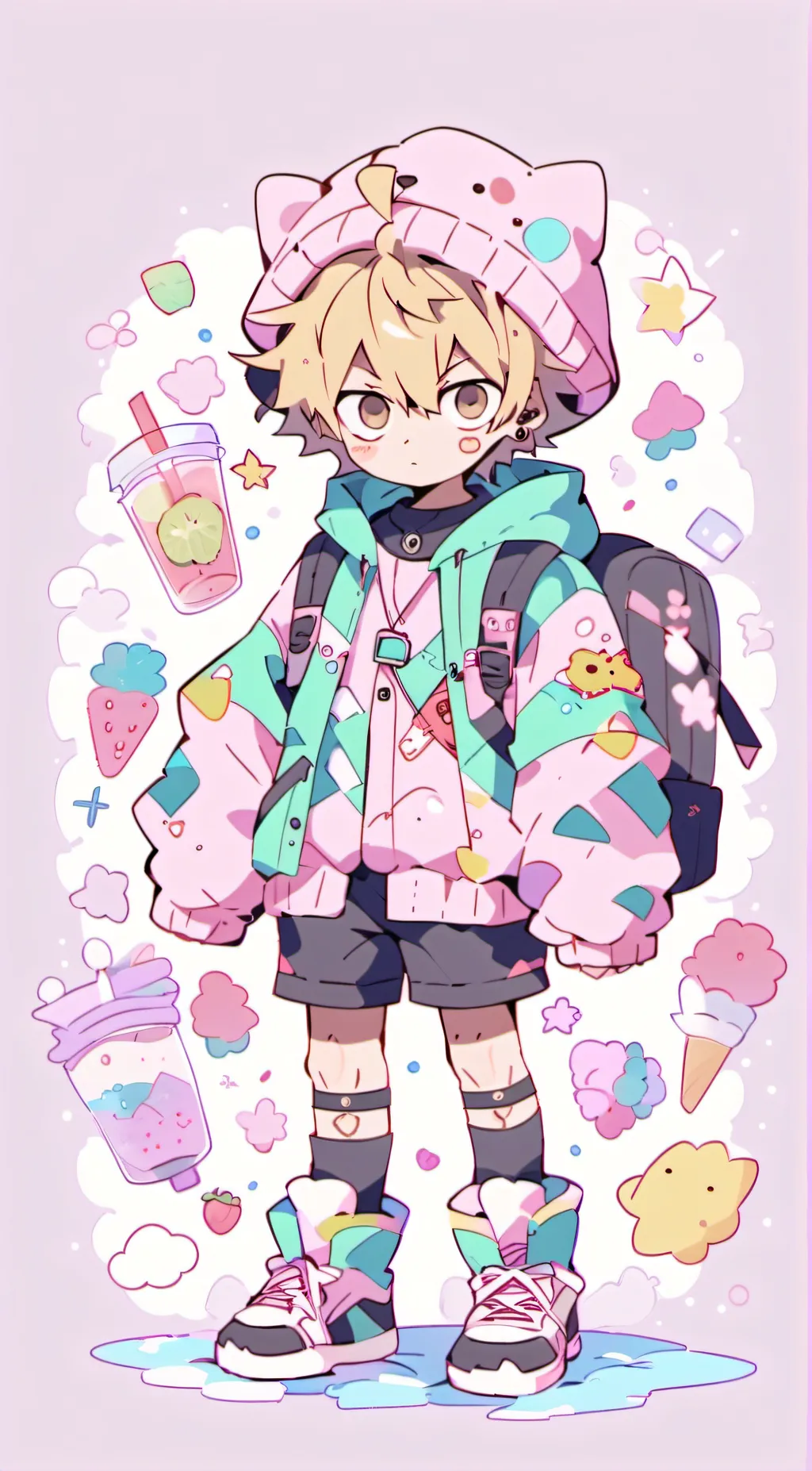 ai character: Bakugo Omegaverse background