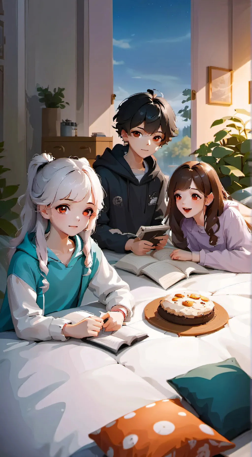 ai character: {}Sleepover{} background